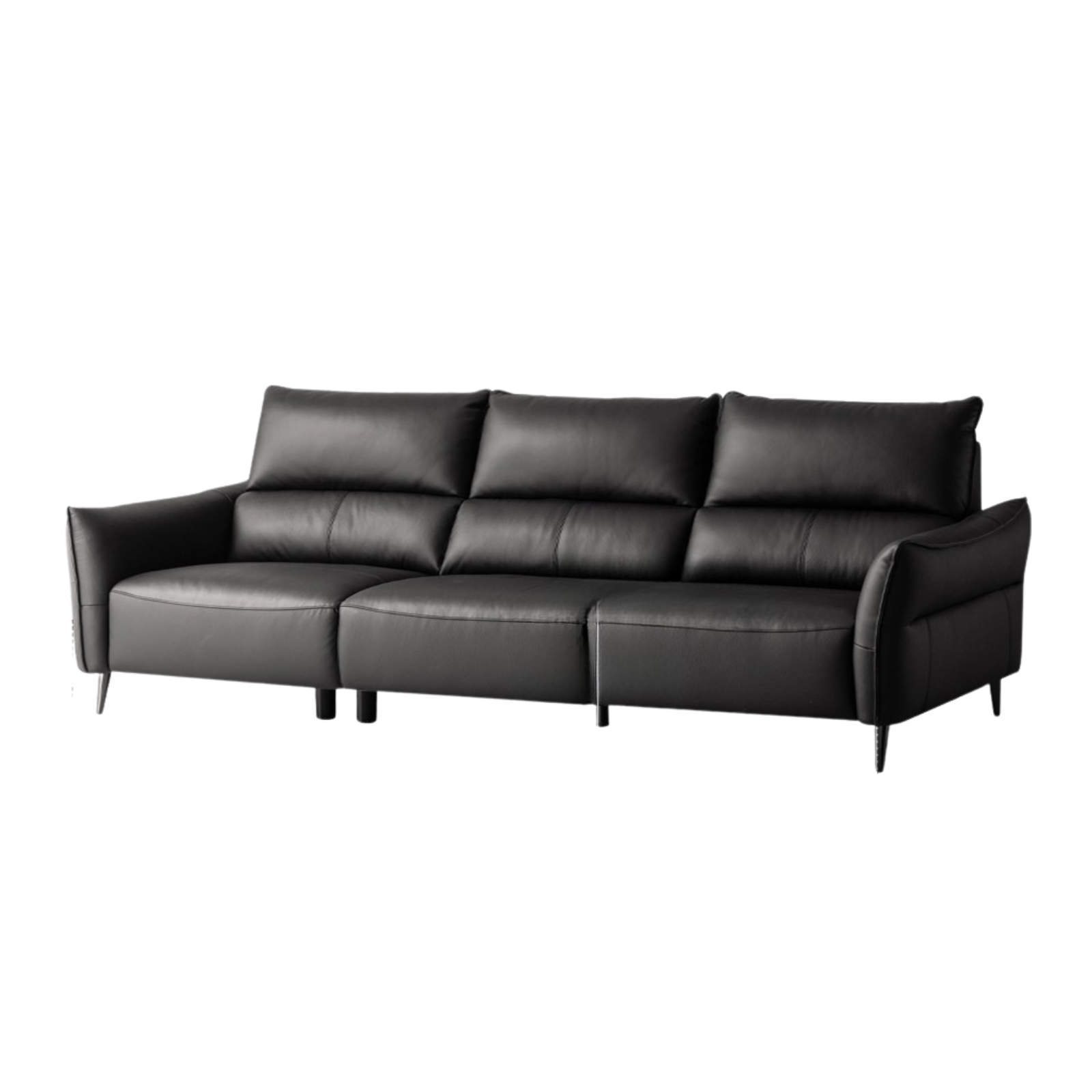 Genuine Top Grain Leather  Modern Sofa, Clean Line Contemporary Design