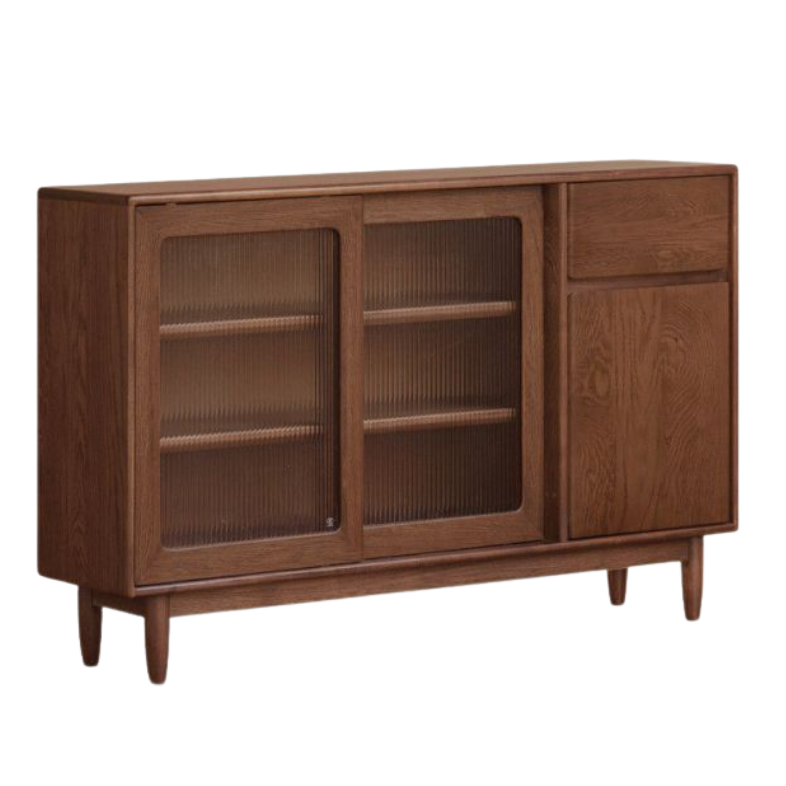 Black Walnut, Oak Solid Wood Sideboard with Ultra-Thin Storage