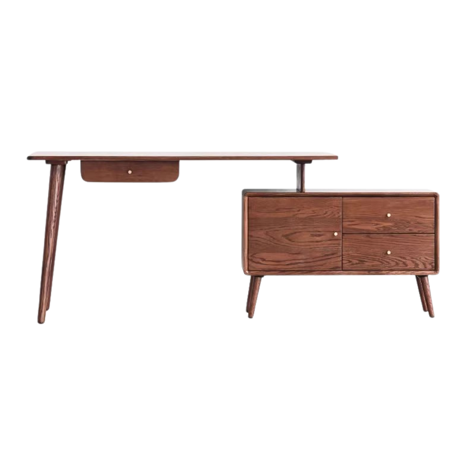 Oak Solid Wood Corner Modern Telescopic Desk-