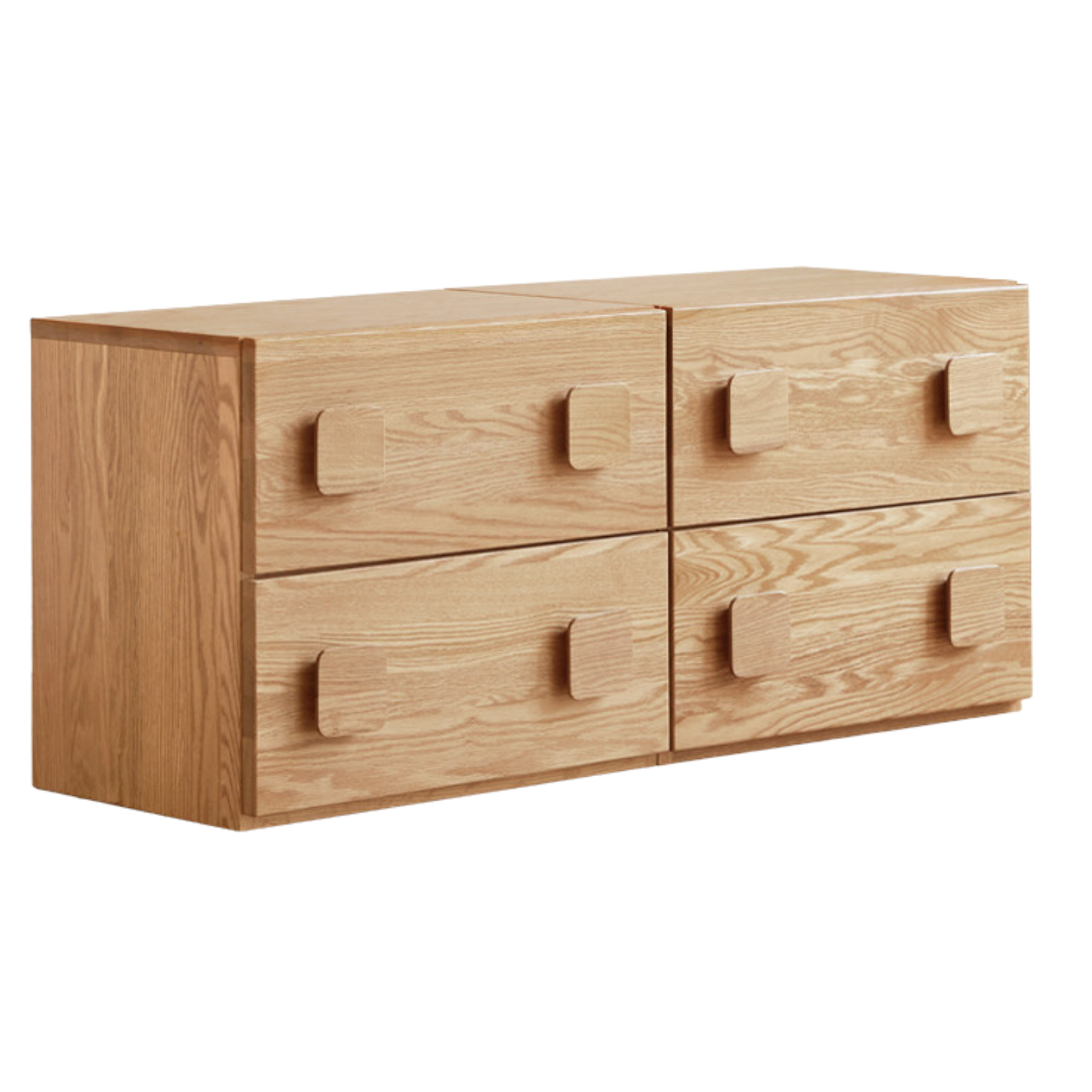 Ash, Rubberwood, Oak Solid Wood Floor-Standing Module Combination TV Stand