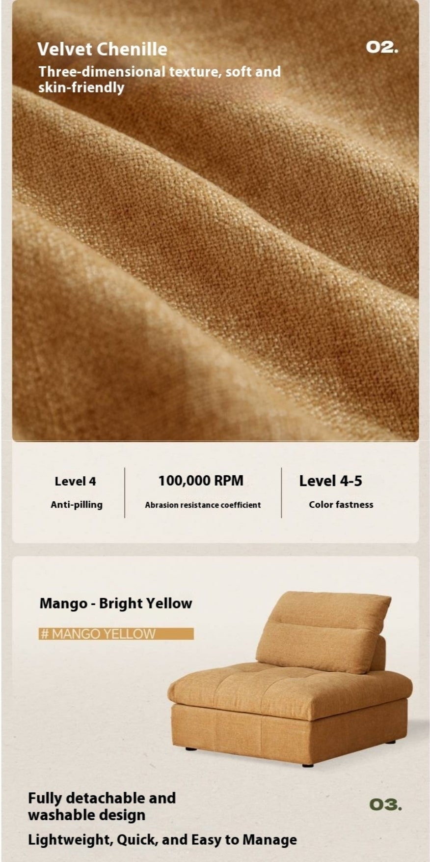 Modular Fabric Sofa – Modern Casual Free Combination Sofa Tofu Block Design