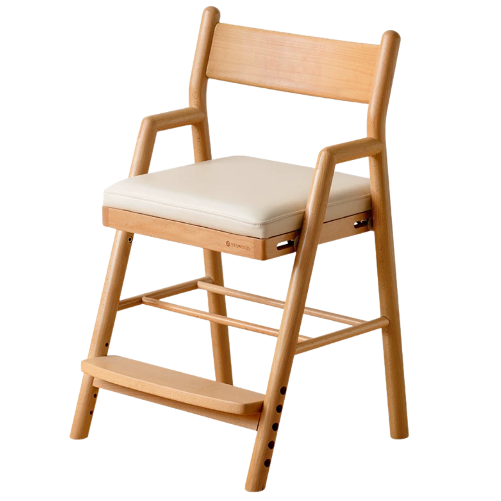Oak, Beech Solid Wood Kids Chair Height-Adjustable