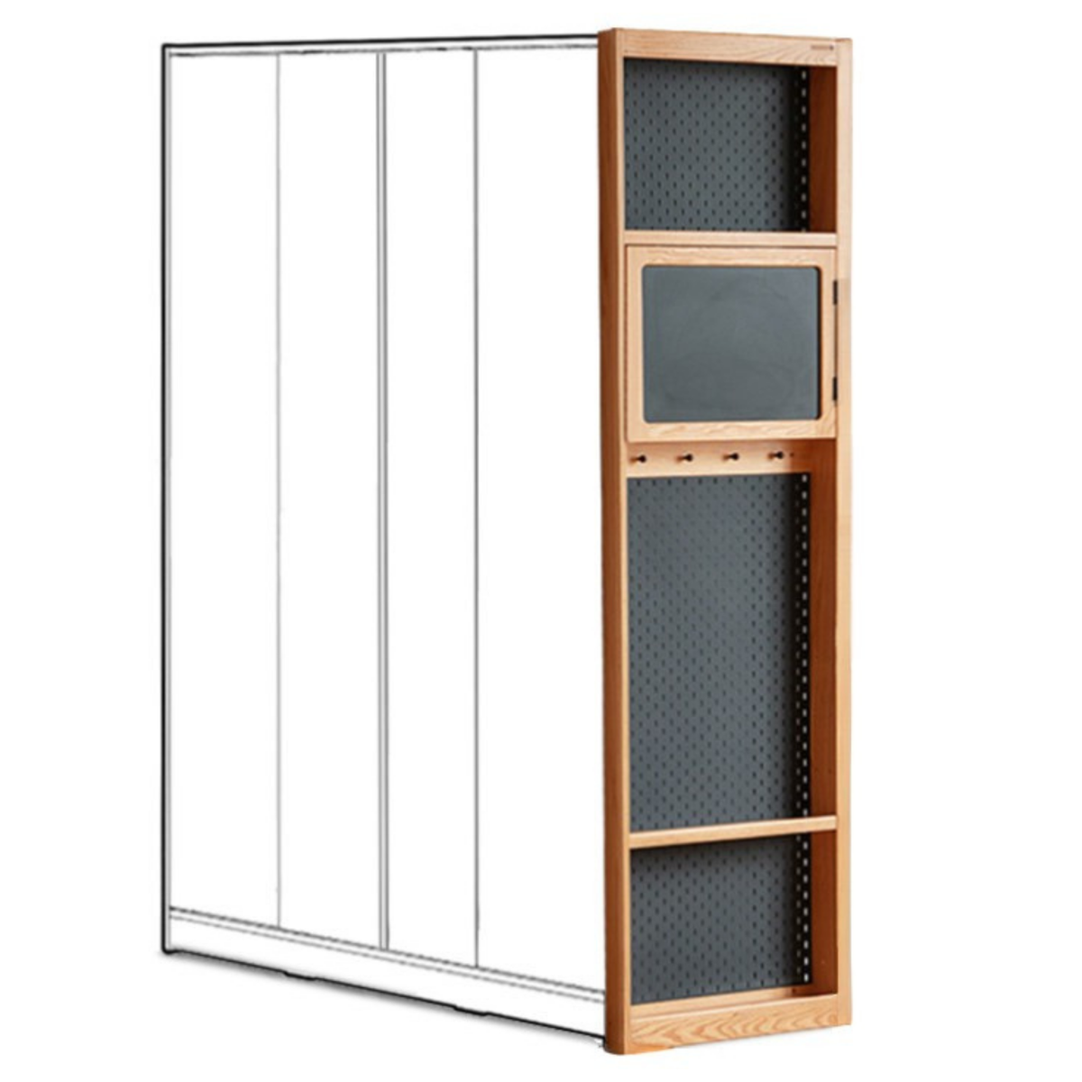 Cherry, Poplar Solid Wood Medieval Style Corner Cabinet