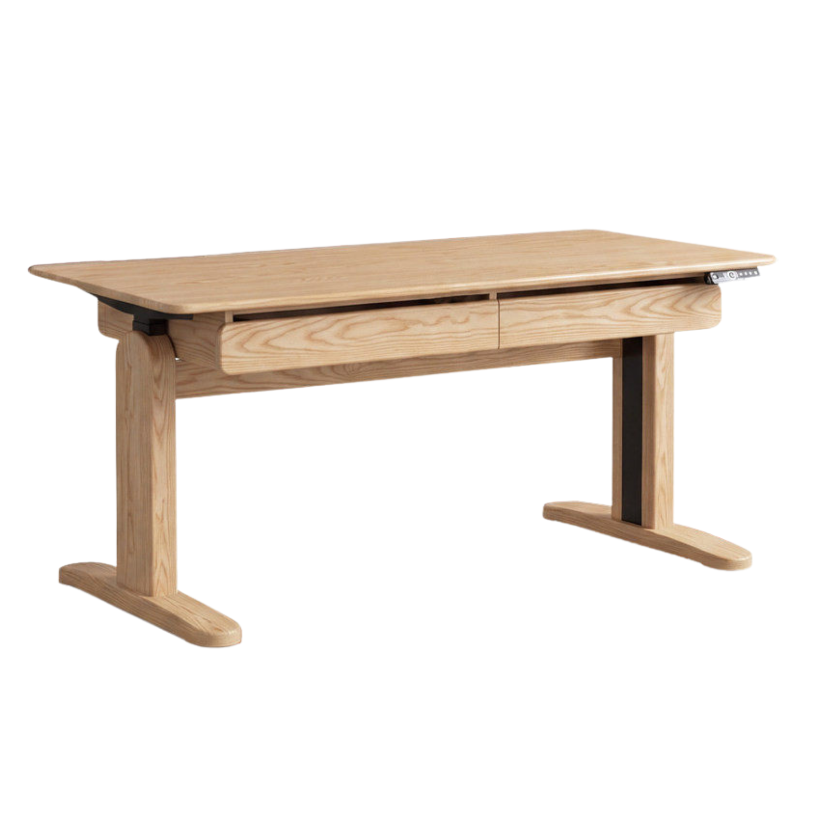 Cherry Solid Wood Electric Lift Dual Motor Office Desk