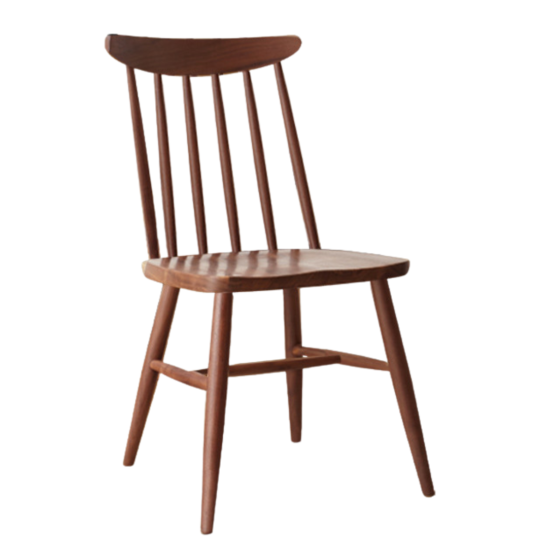 Black walnut solid wood Windsor chair 2 pcs set