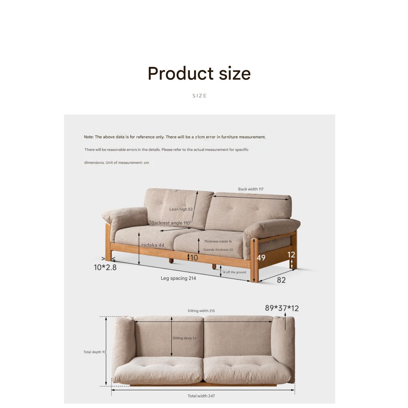 Ash Solid Wood Genuine leather, fabric sofa