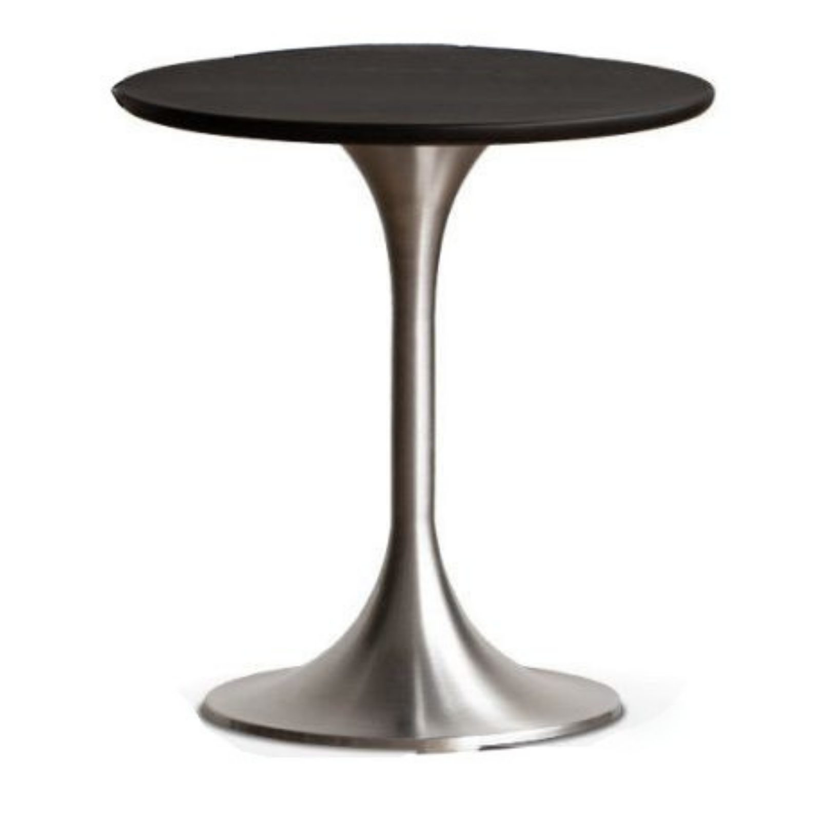 Poplar, Ash Solid Wood Side Table with Round Shape and Wrought Iron Frame