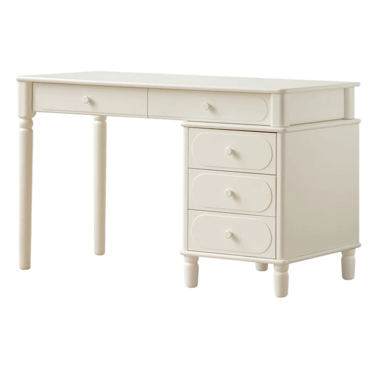 Solid Rubberwood Cream Style Kids Desk
