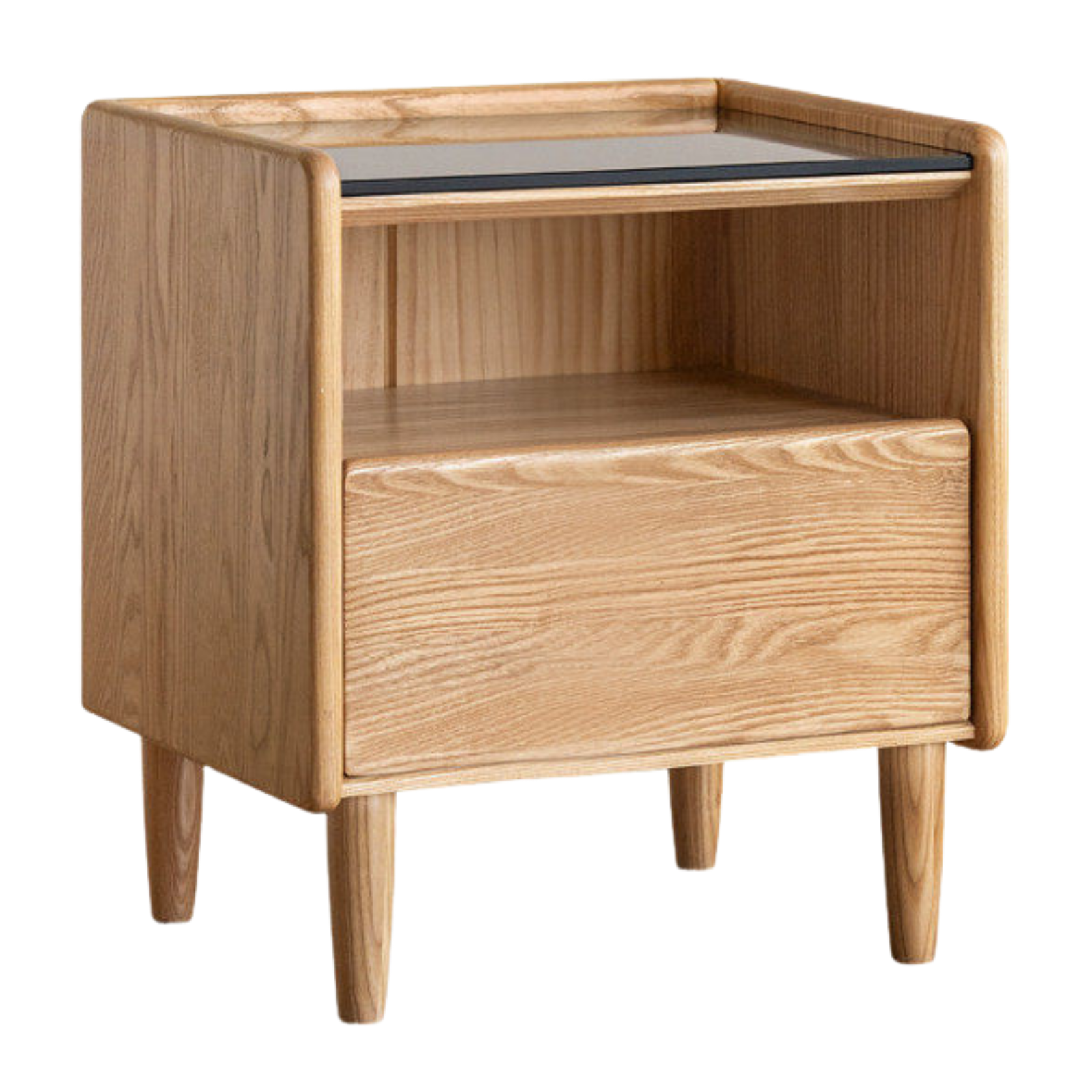 Black Walnut, White Ash, Cherry, Poplar, Tulipwood, Solid Rubberwood Modern Nightstand.