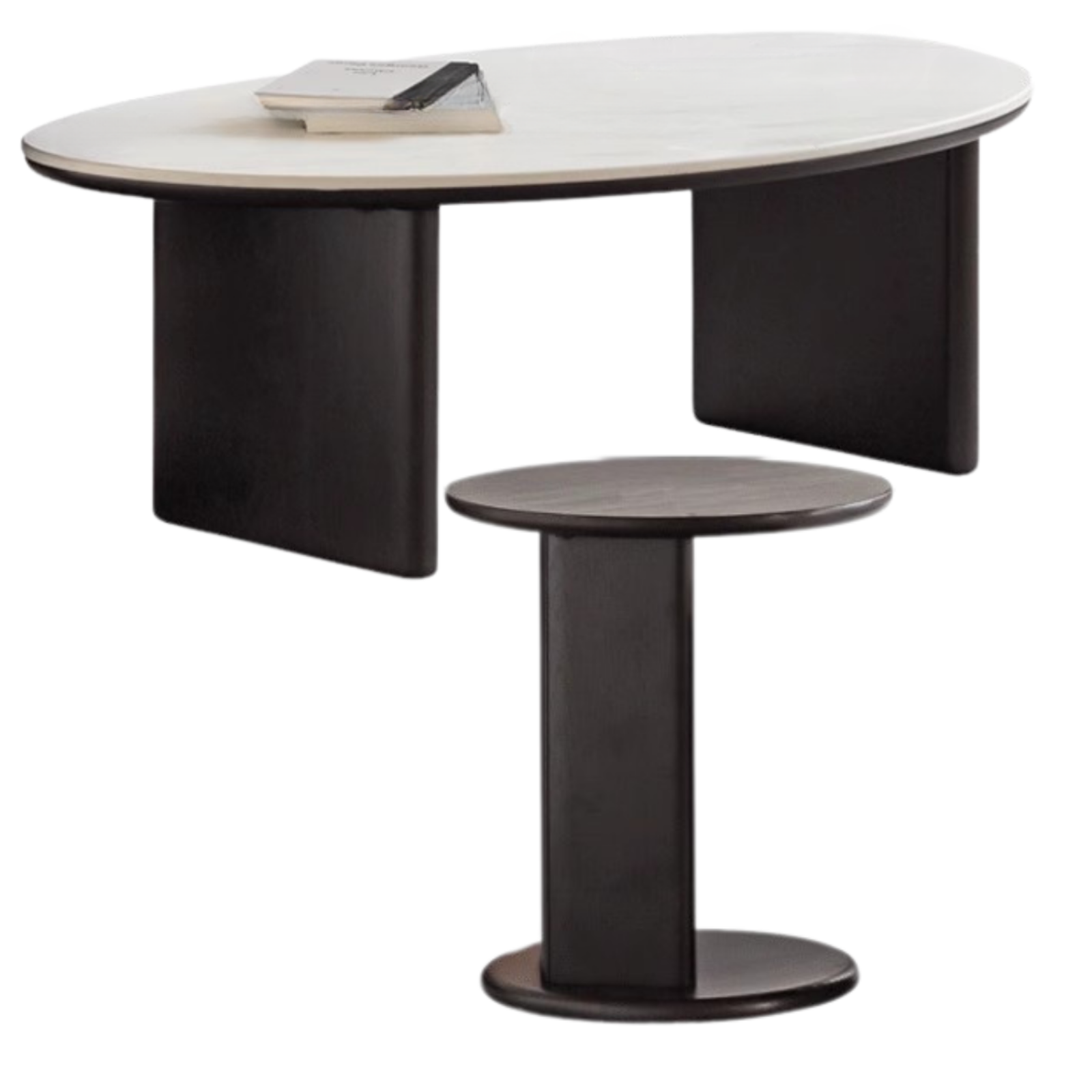 Oak, Ash Solid Wood Rock Slab Coffee Table Combination