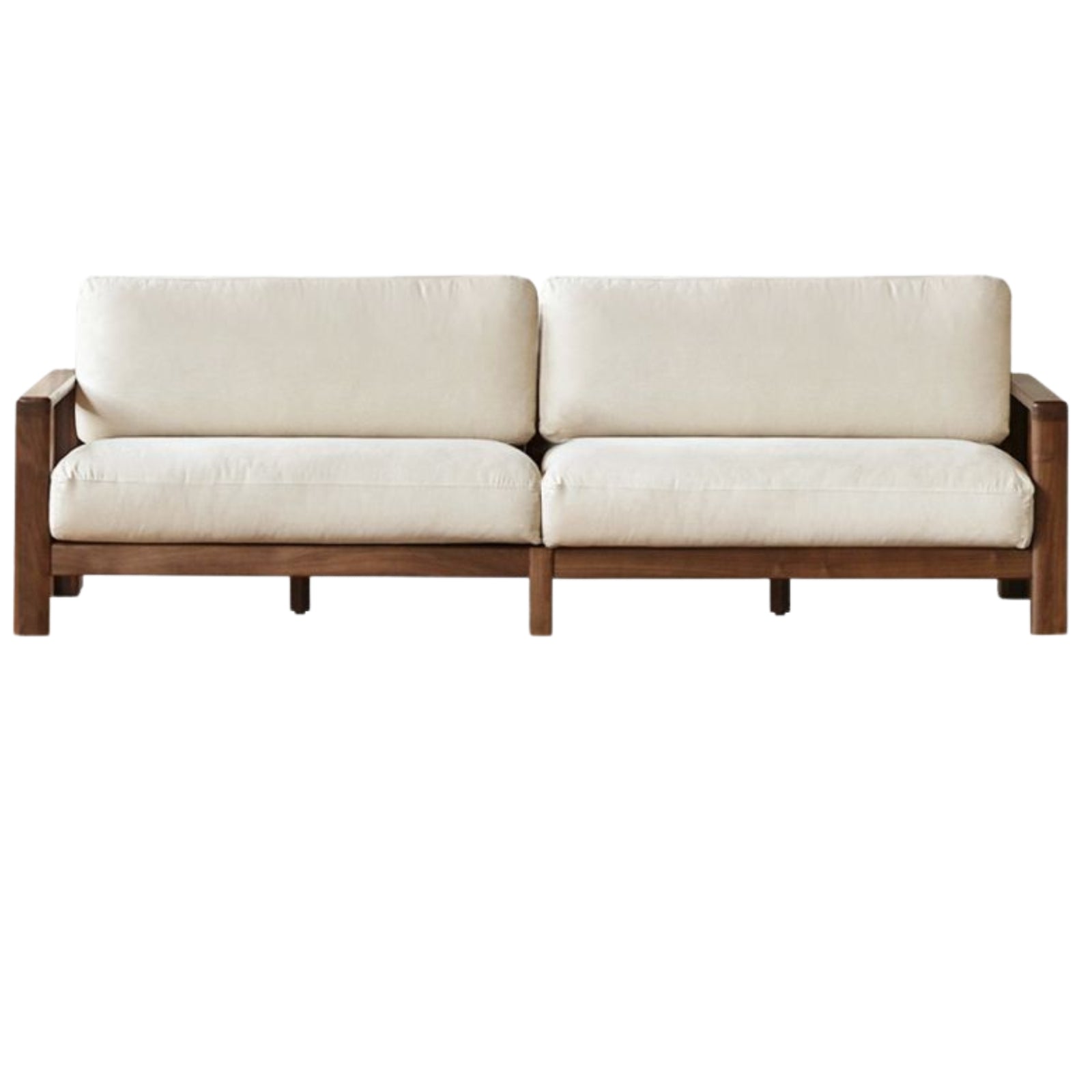 Black Walnut Solid Wood Leather Sofa