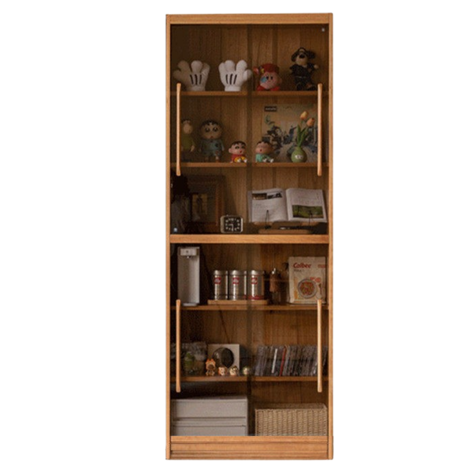 Ash, Oak, Cherry Solid Wood Bookshelf Integrated Wall-Mounted
