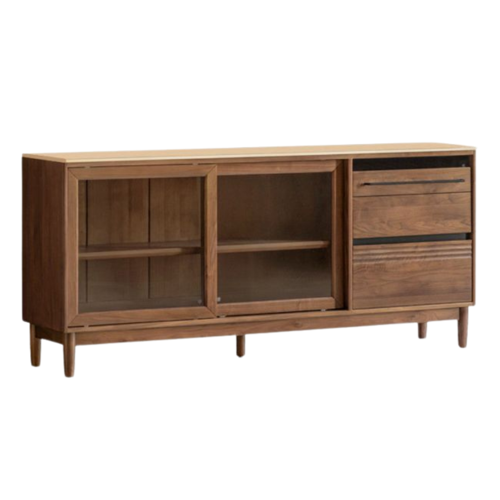 Black Walnut Solid Wood Italian-Style Sideboard – Sleek Buffet Cabinet