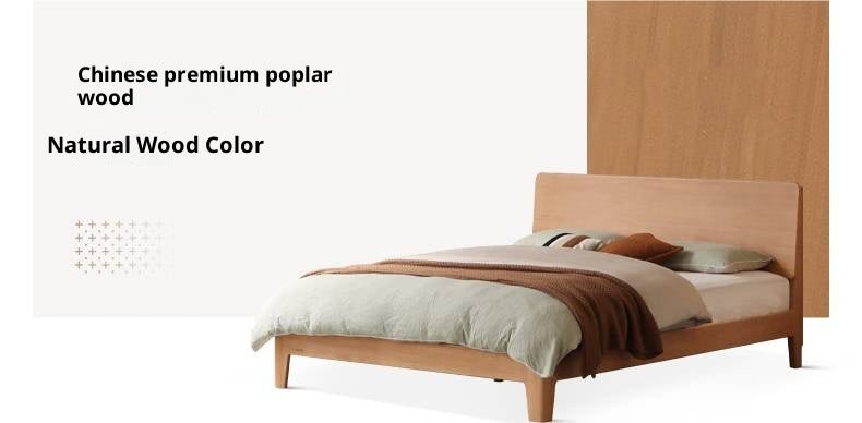 Black Walnut, Golden Sandalwood Solid Wood Italian Style Light Luxury Bed