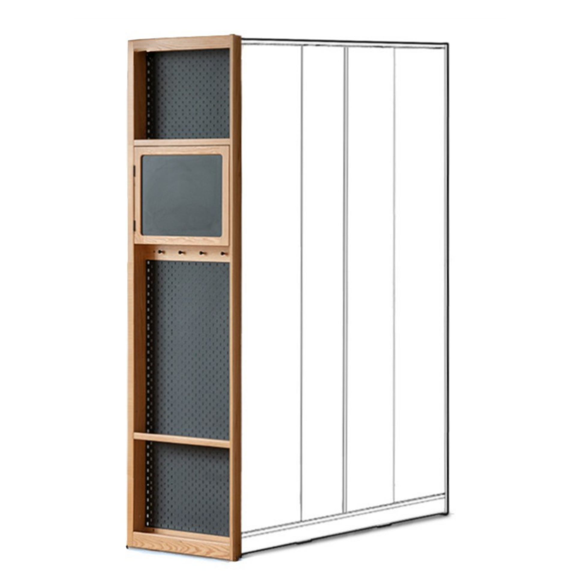 Oak, Cherry Solid Wood Corner Wardrobe