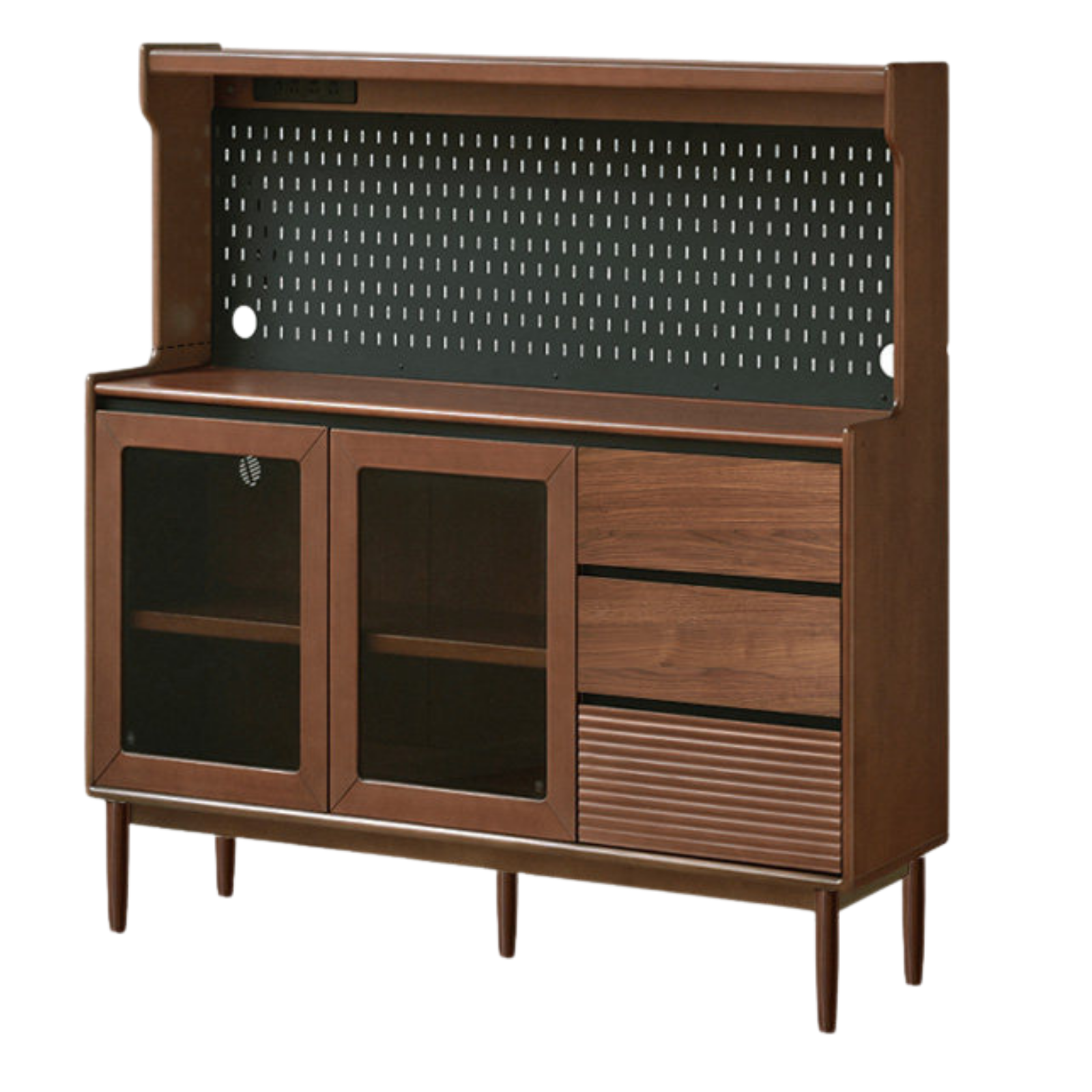 Tulipwood, Black Walnut Solid Wood Retro Sideboard