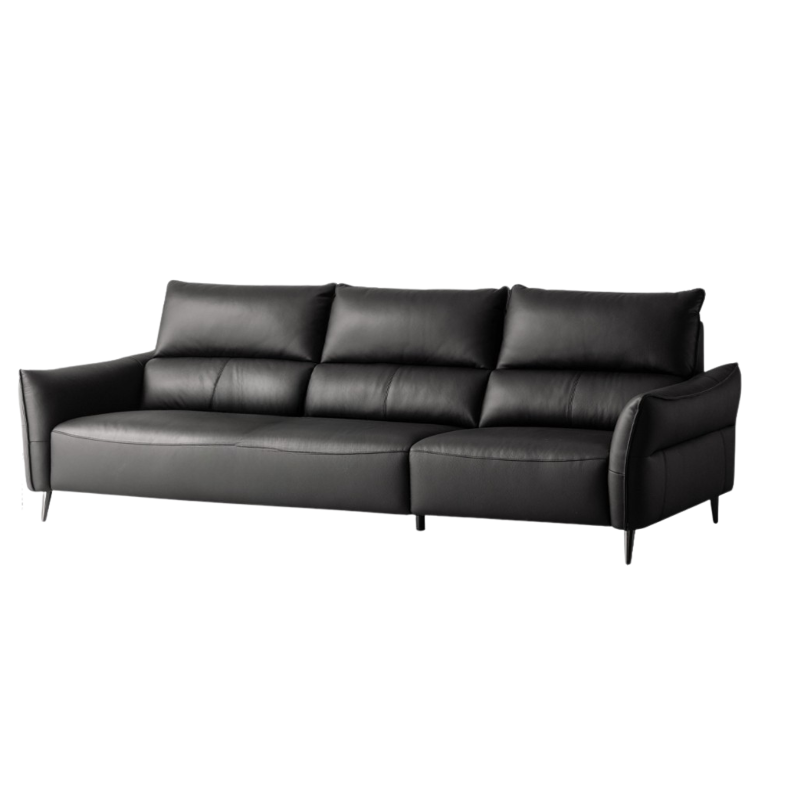 Genuine Top Grain Leather  Modern Sofa, Clean Line Contemporary Design