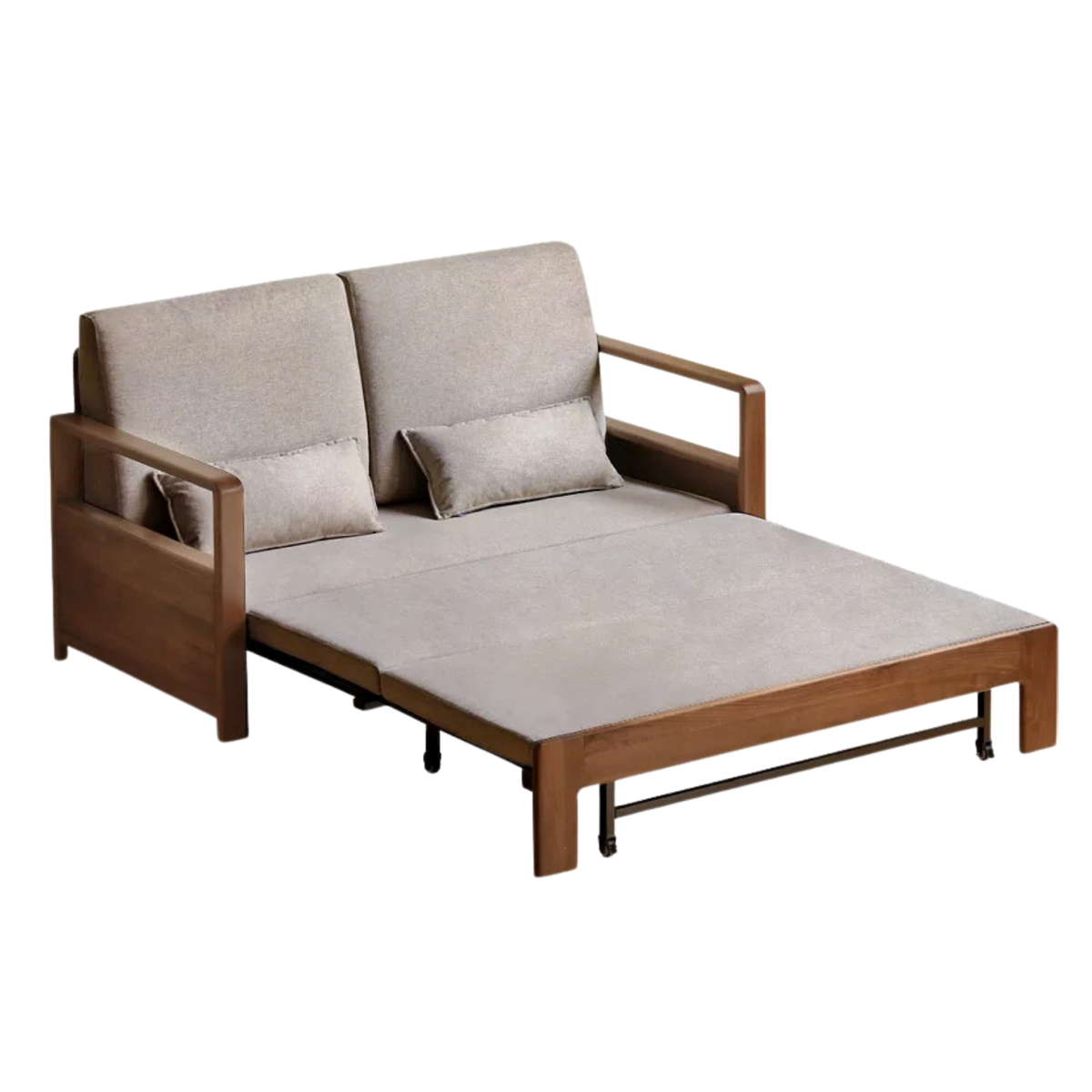 Black Walnut Solid Wood Folding Sofa Bed