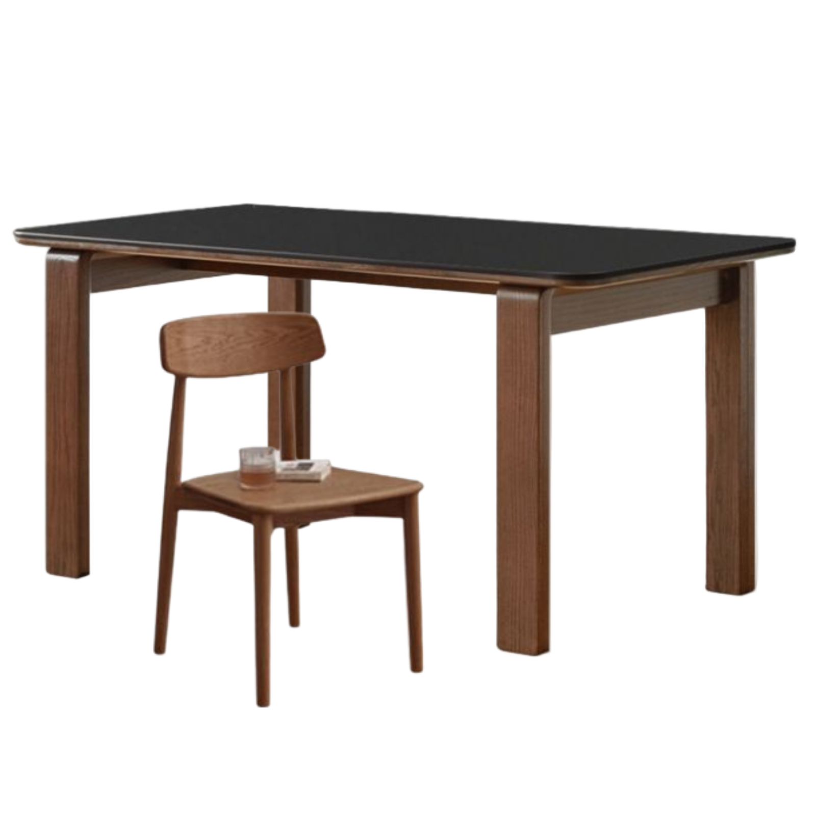 Oak Solid Wood Restaurant Light Luxury Style Rock Slab Long Table