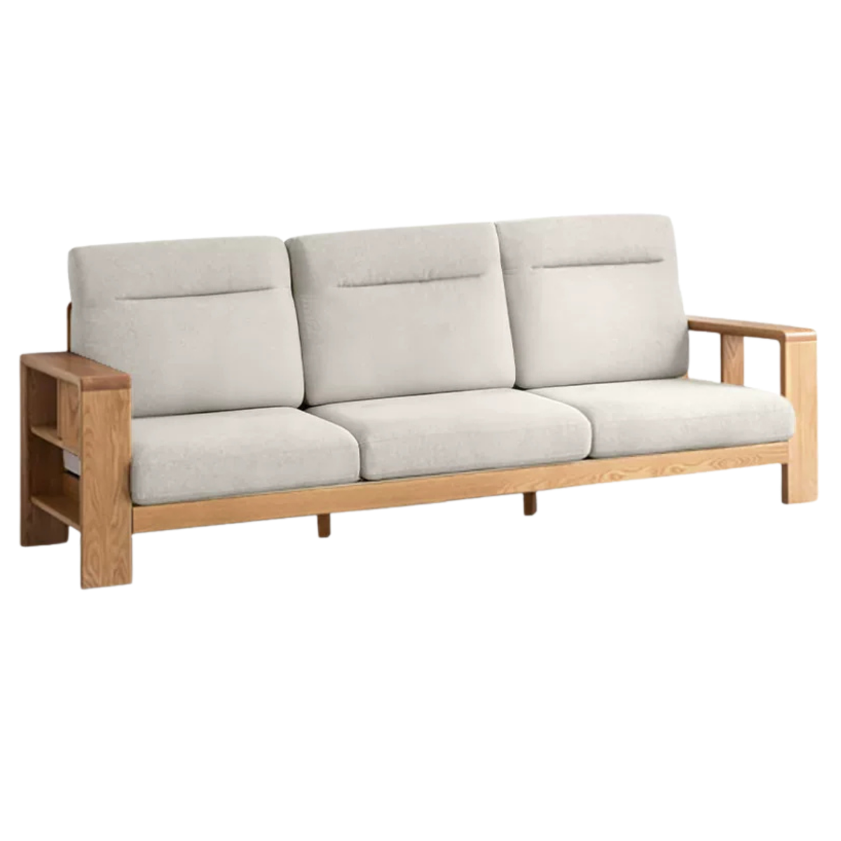 Oak, Ash Solid Wood Sectional Sofa-two colors available