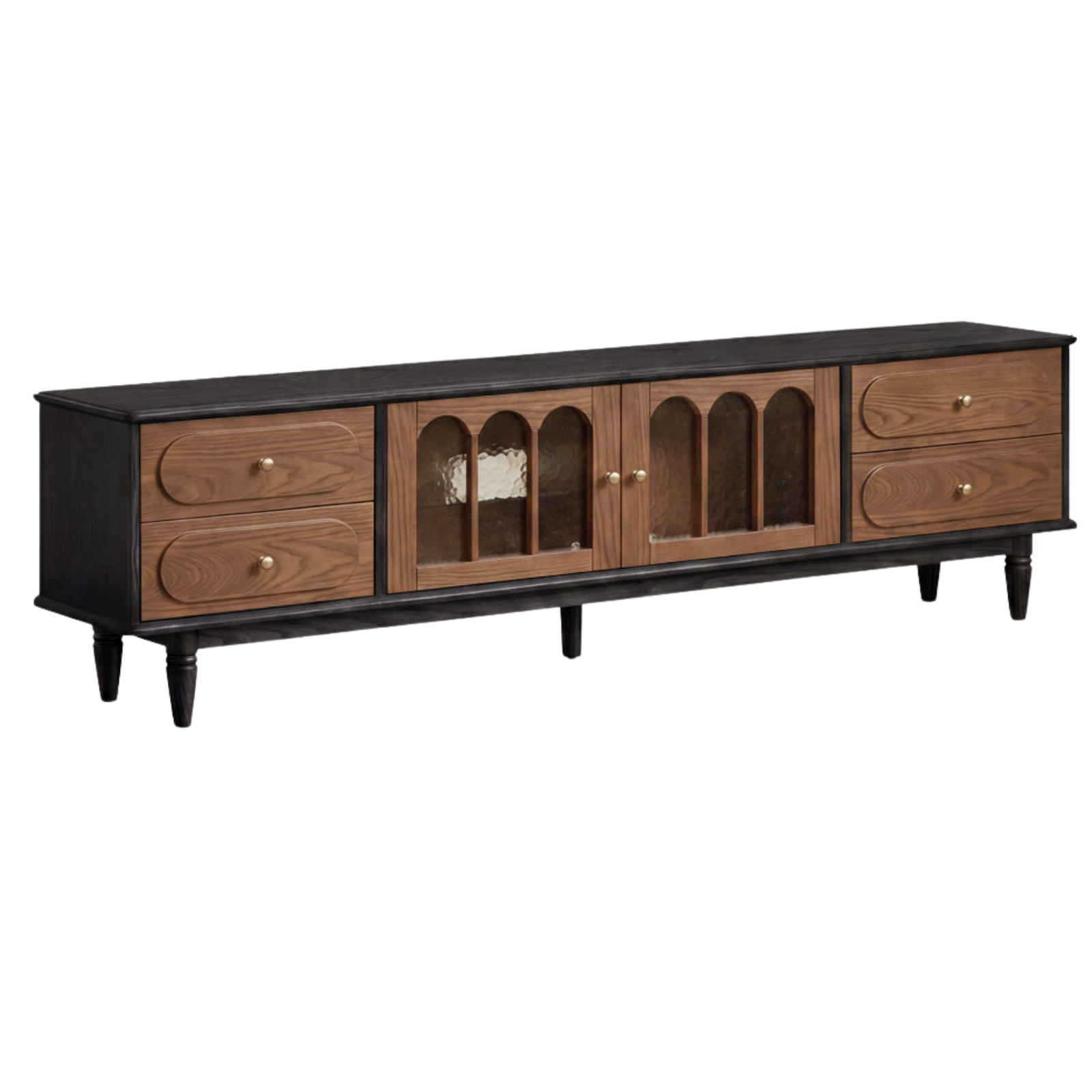 Black Walnut, Ash Solid Wood French Retro TV Cabinet