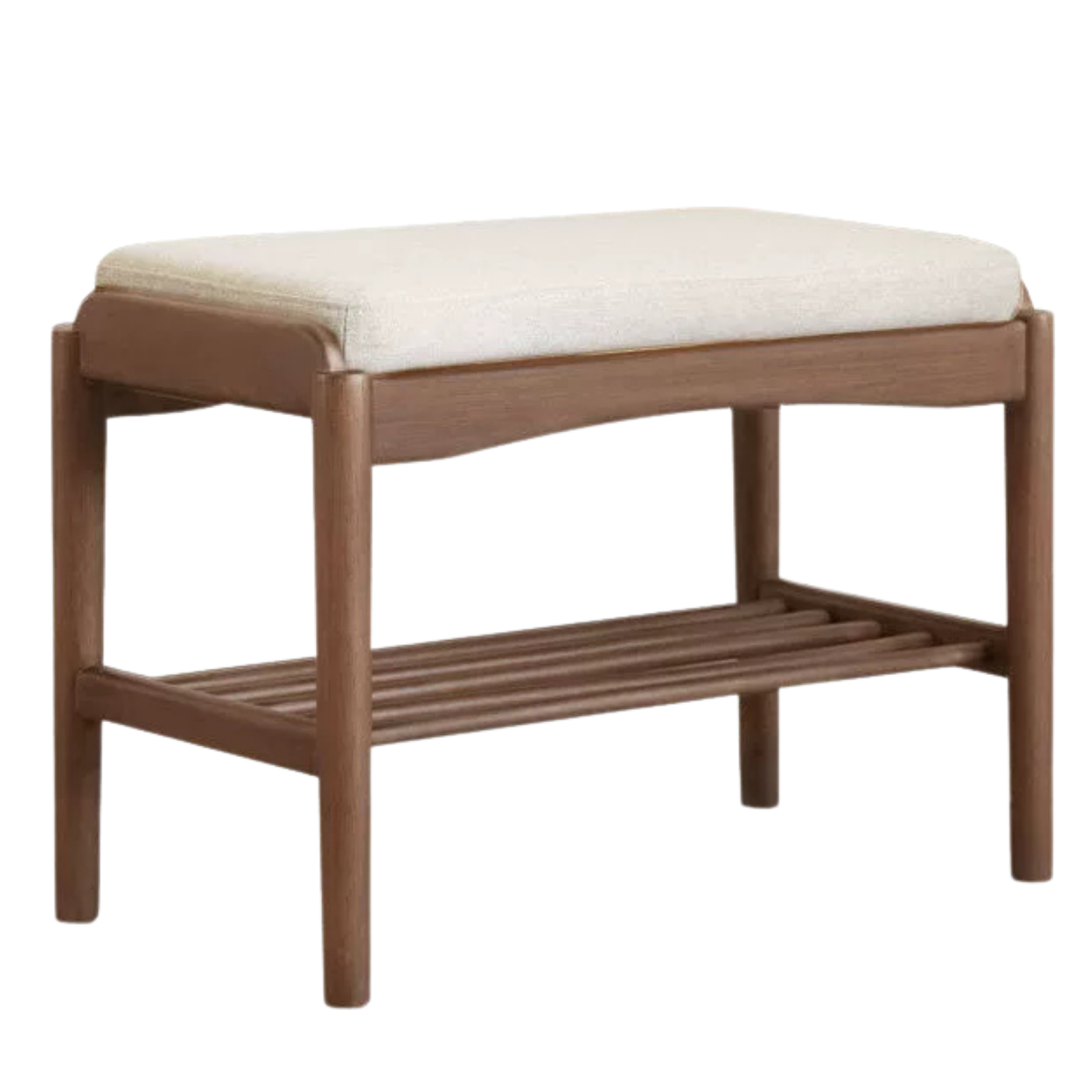 Black Walnut, Sandalwood Solid Wood Genuine leather, Fabrics Shoe Changing Stool