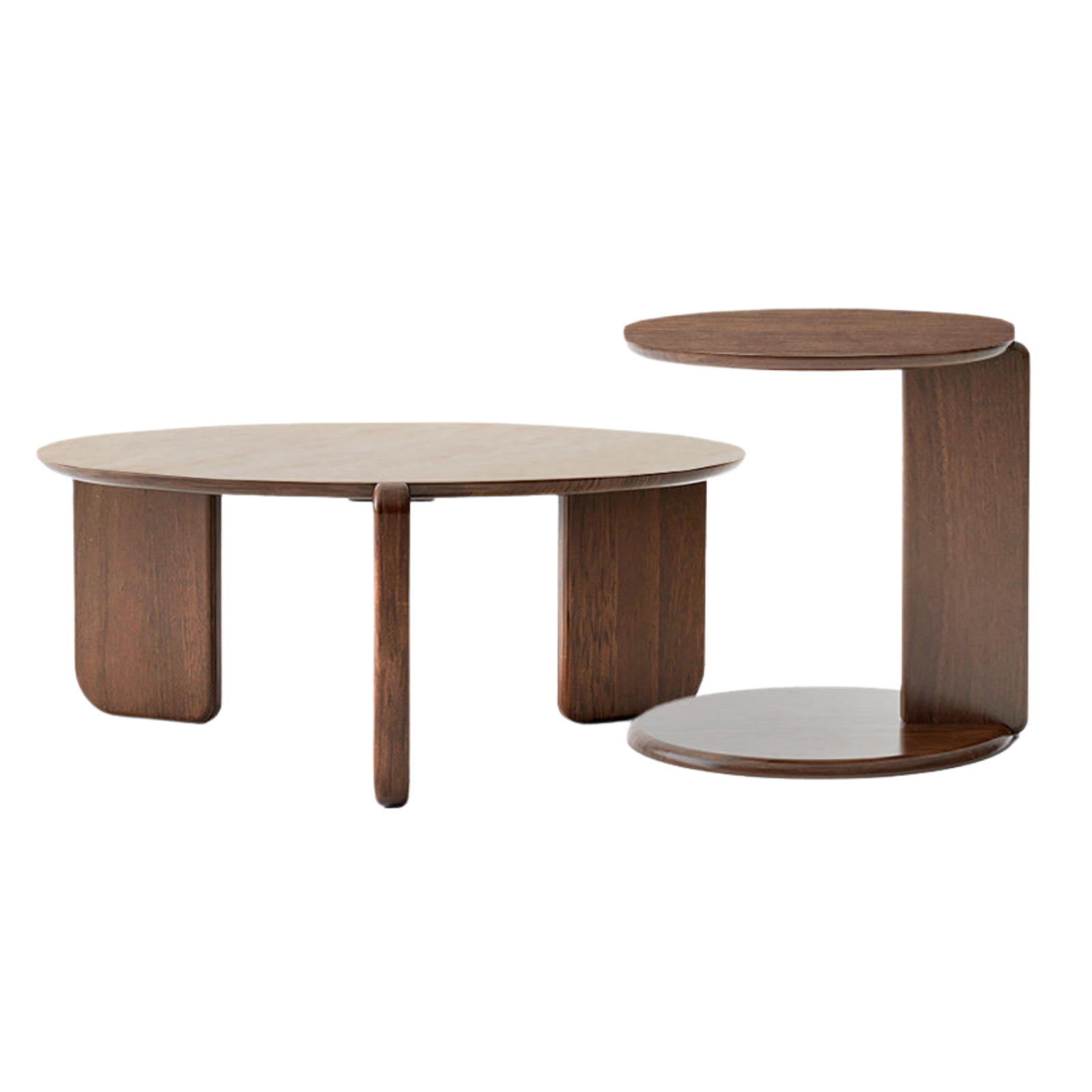 Black Walnut, Sandalwood, Oak Solid Wood, Solid Longan Hardwood Slate Round Coffee Table