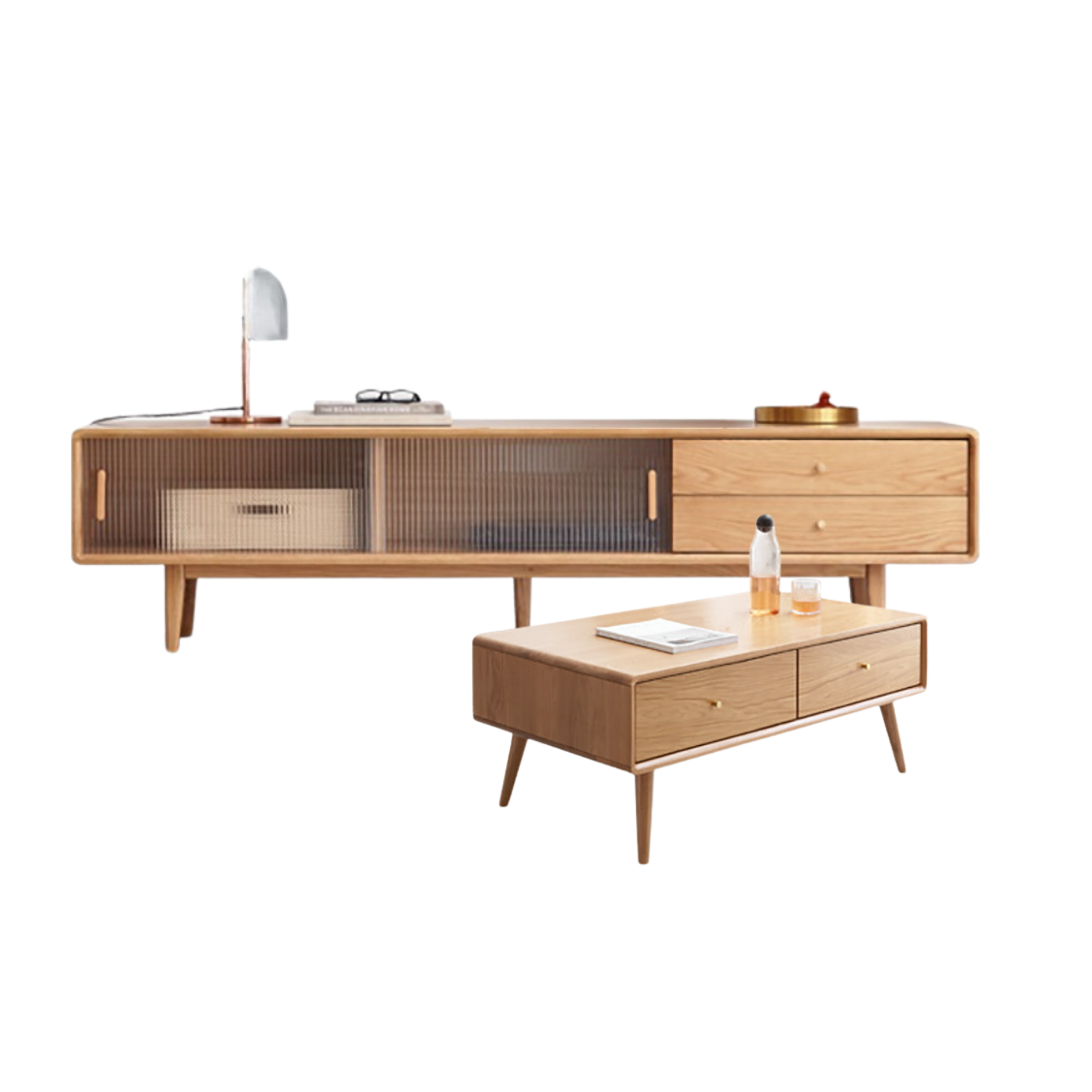 Oak Solid Wood Modern TV Cabinet