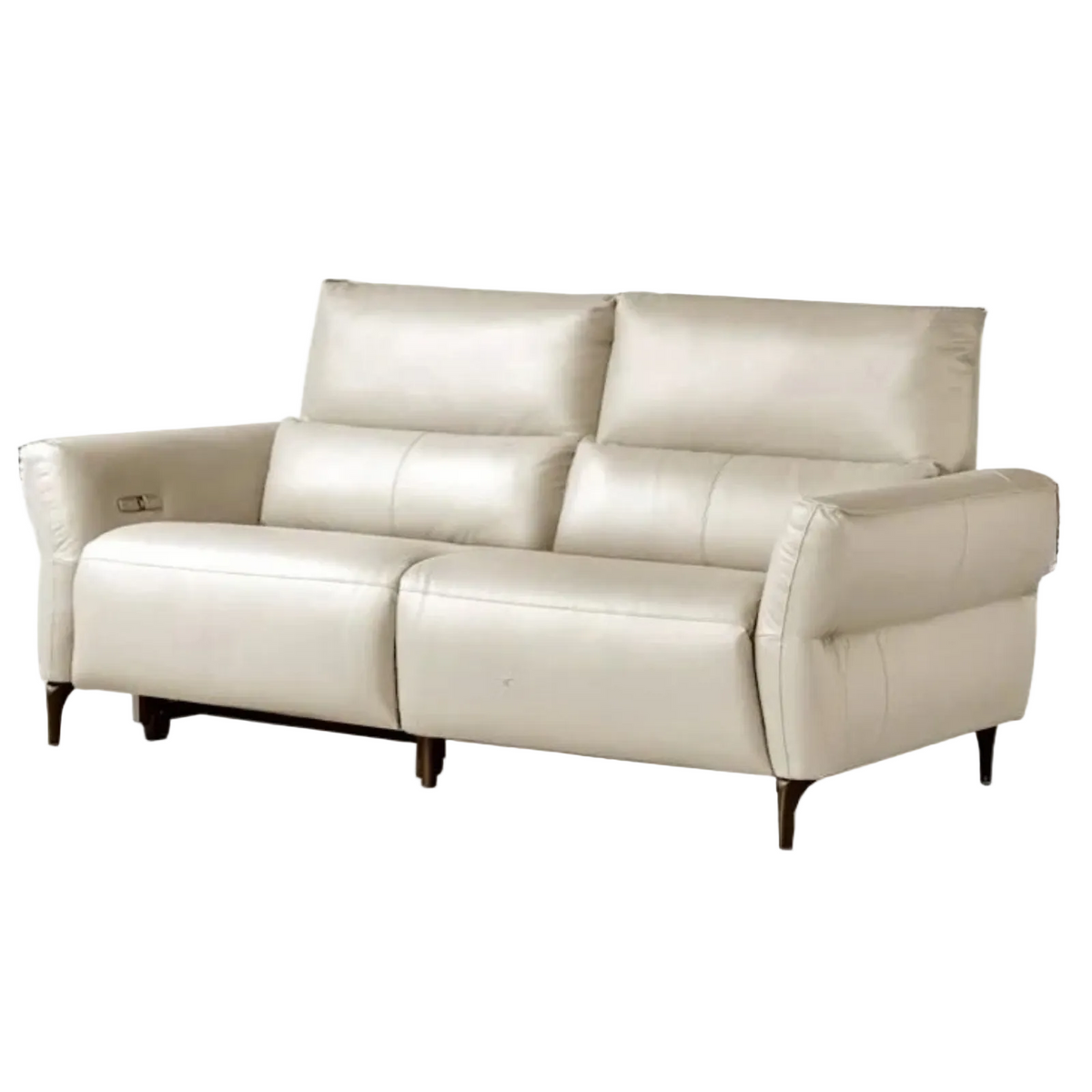 Genuine Leather Power Reclining Sofa with High Back, Single or Dual Power Recliners & USB Charging