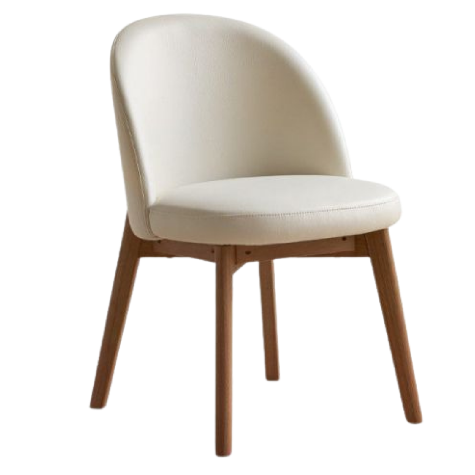 Solid RubberWood Curved Back Office Chair, Minimalist Rounded Shell Seat