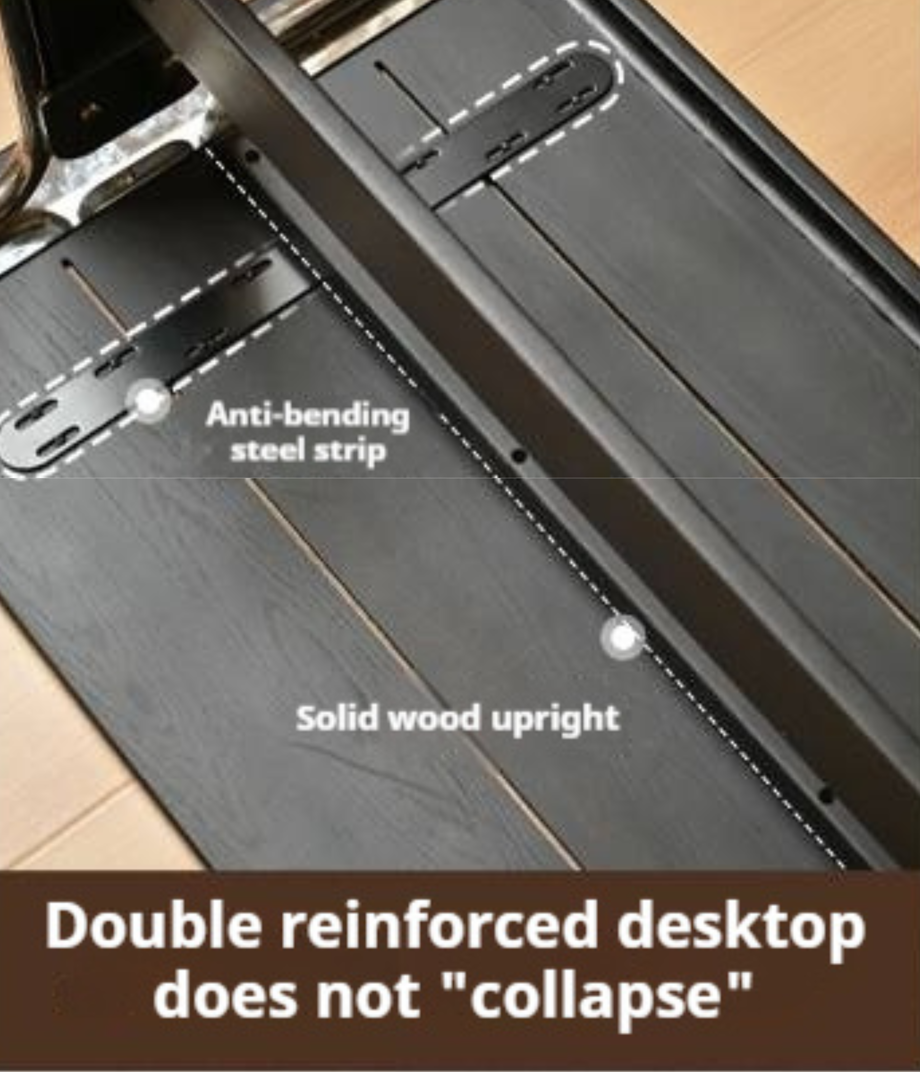 Oak, Ash Solid Wood Bauhaus Black Computer Desk.