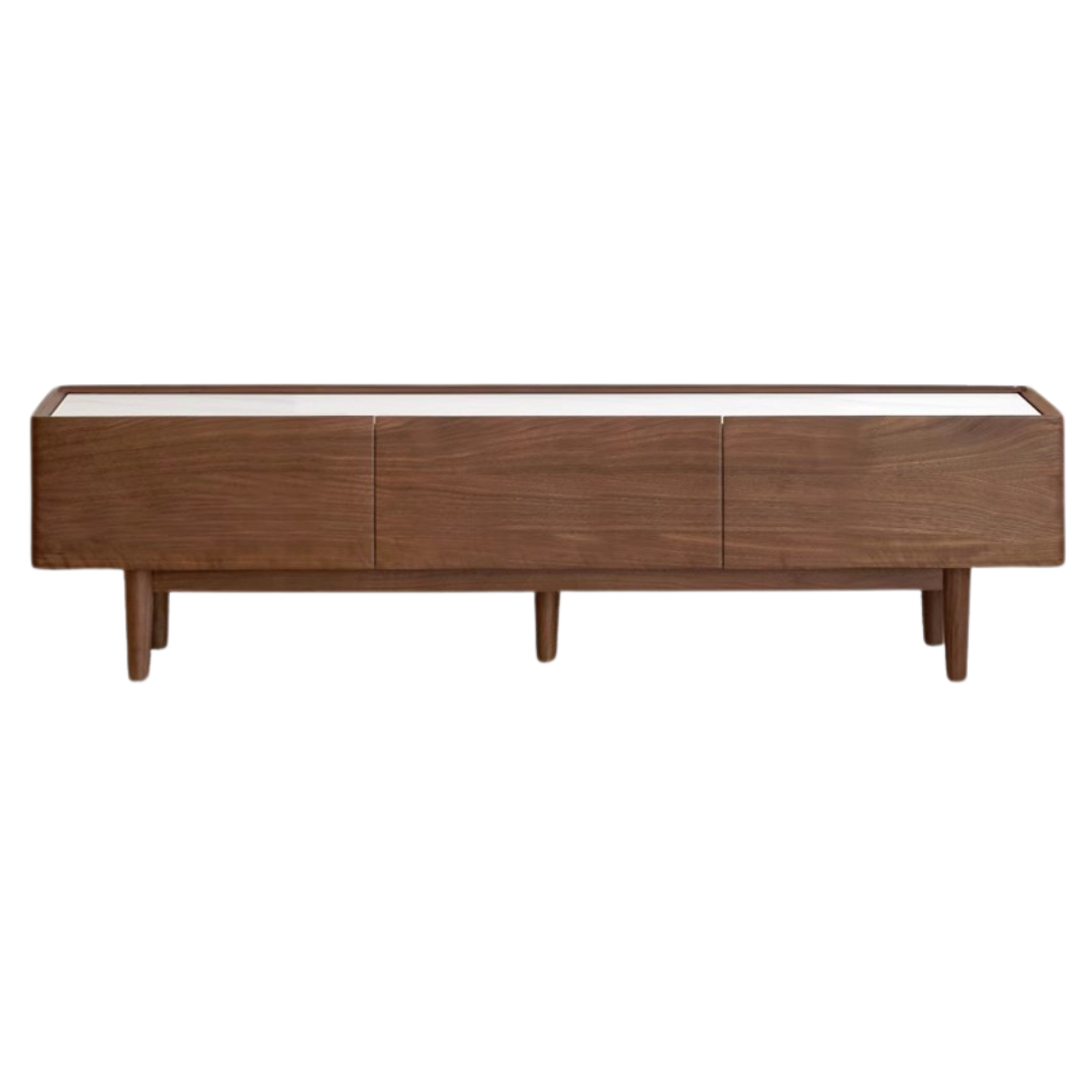 Black walnut solid wood slate TV cabinet modern