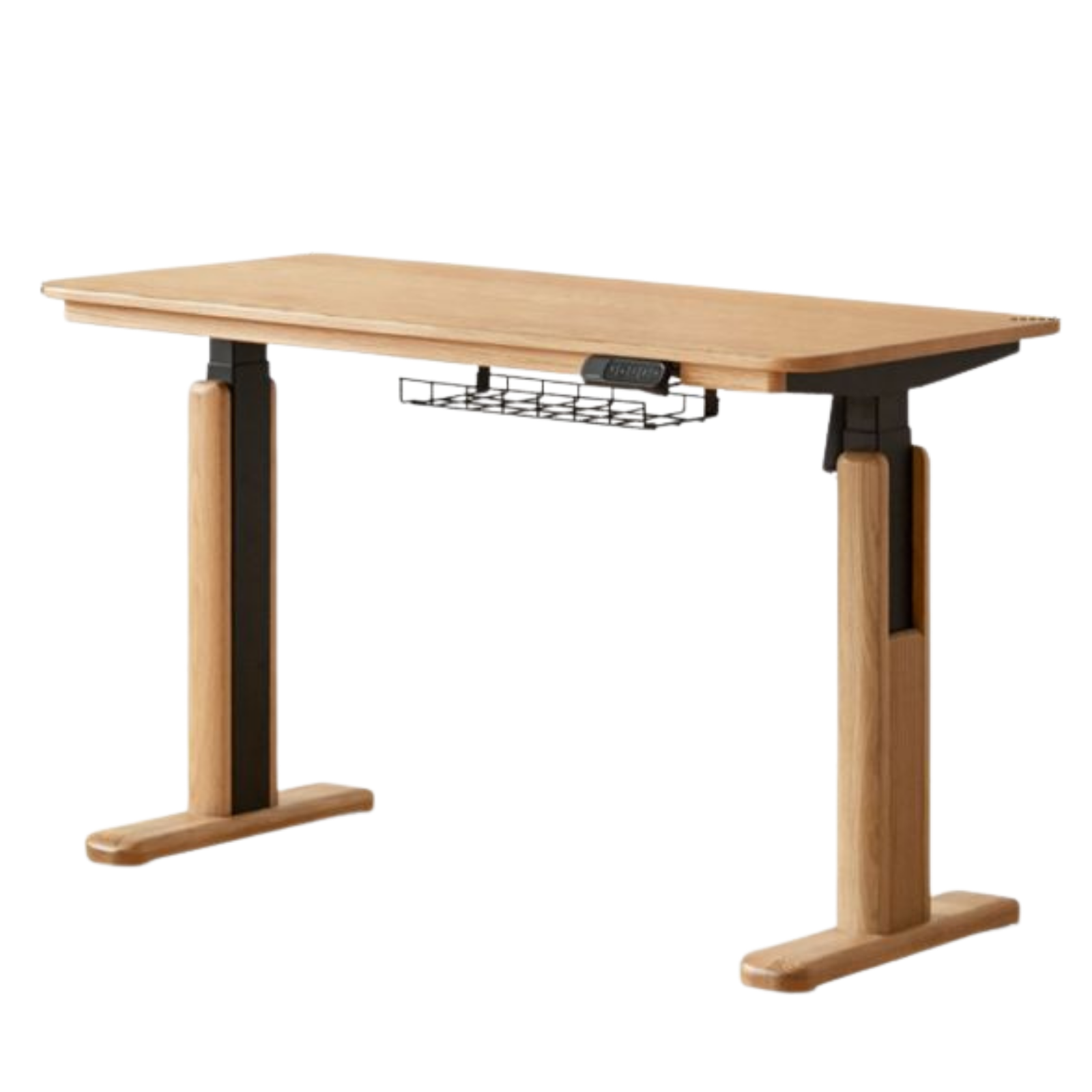 Oak Solid Wood Electric Lift Office Desk