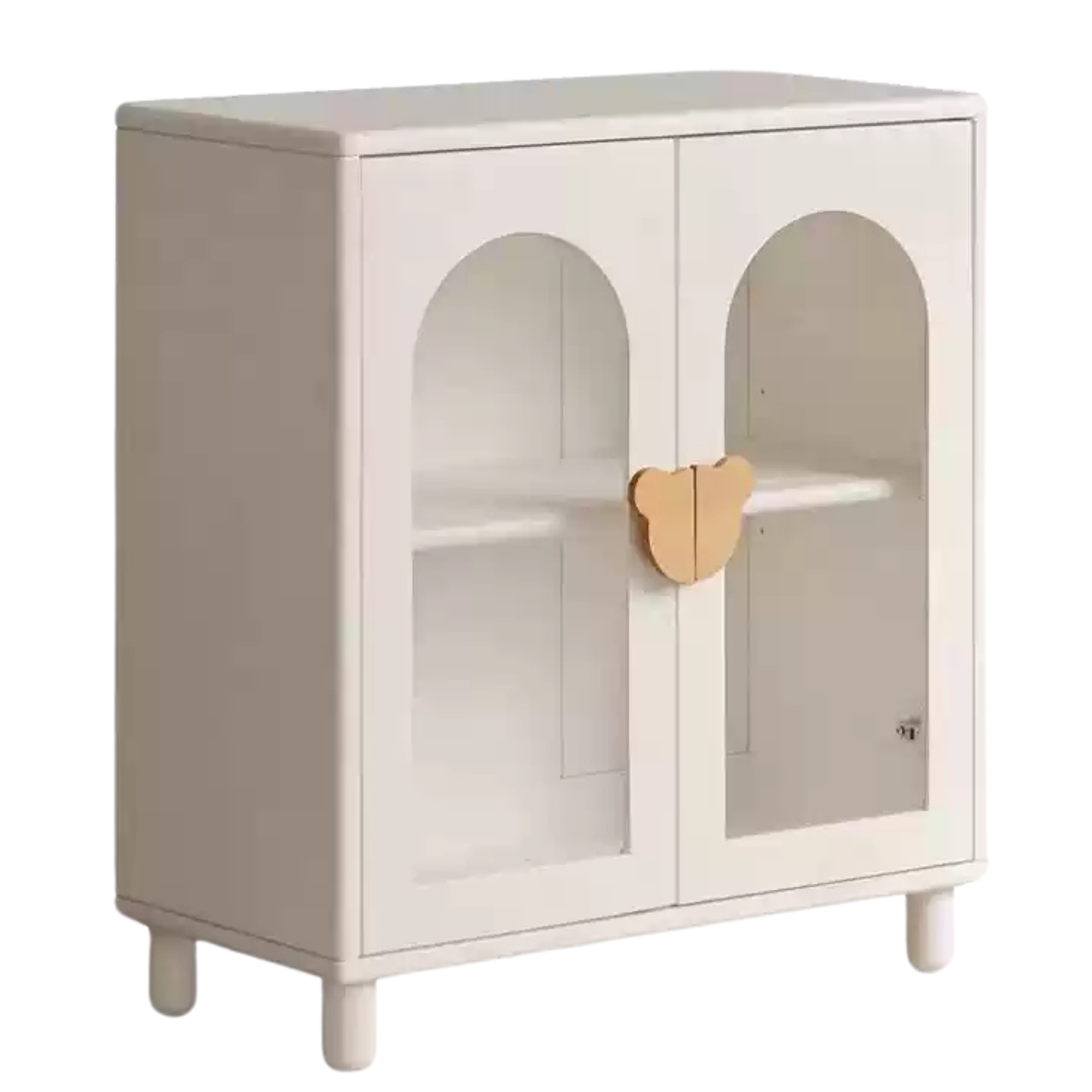 Rubber Solid Wood Cream Style Children's Bookcase