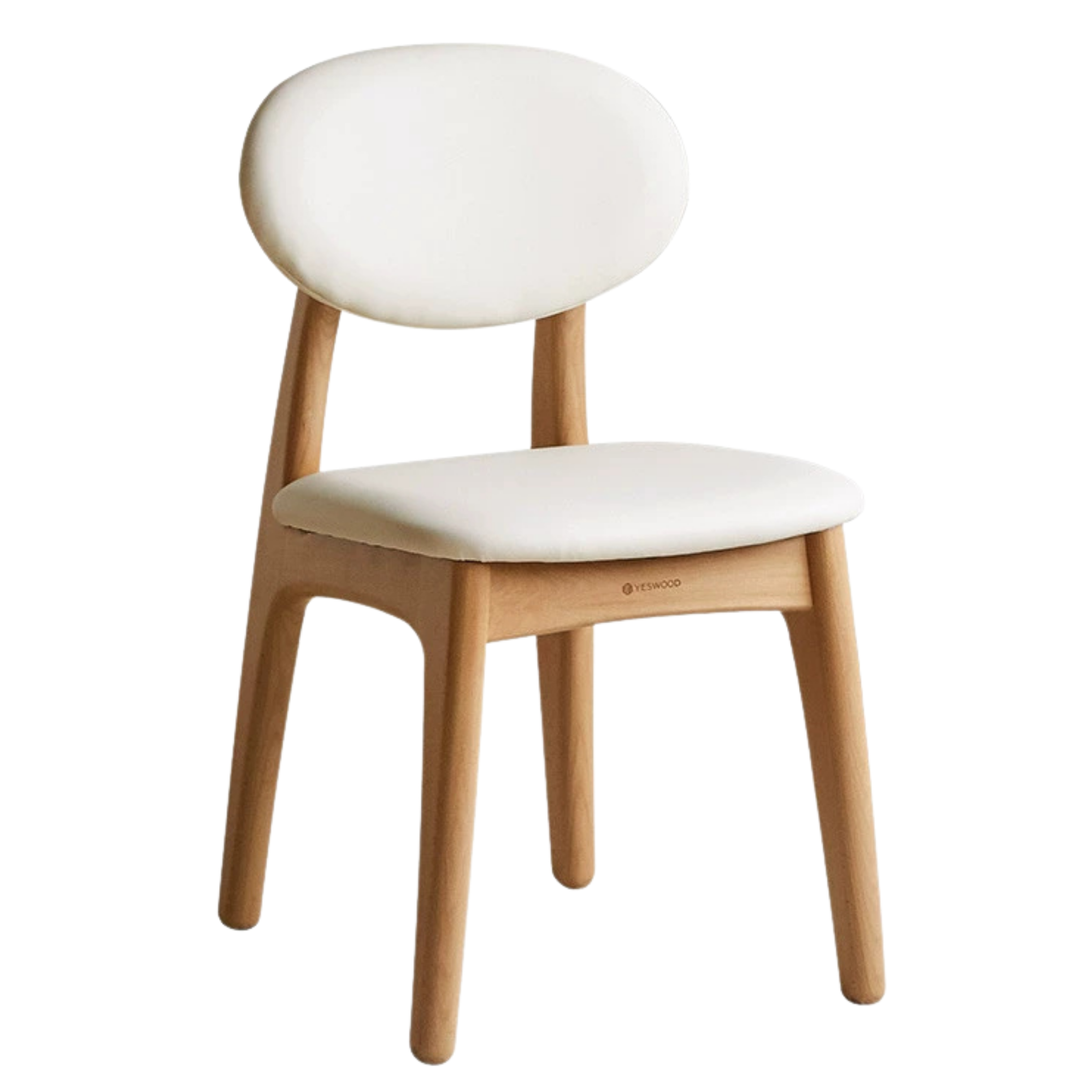 Beech Solid Wood Kids Study Chair with Oval Upholstered Back