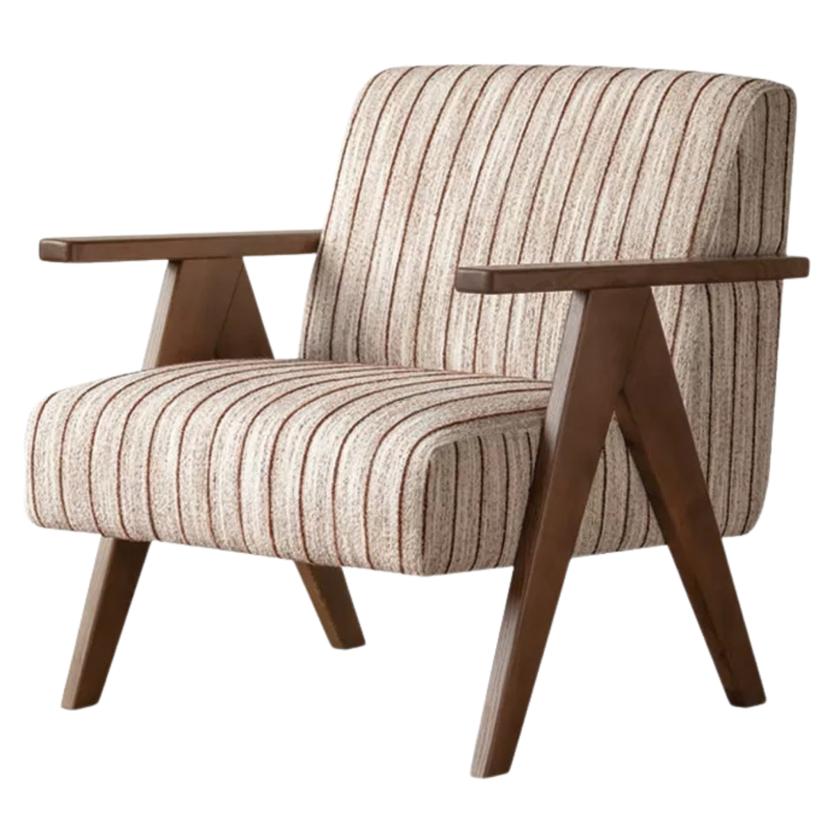 Ash solid wood Geometric Frame Lounge Chair