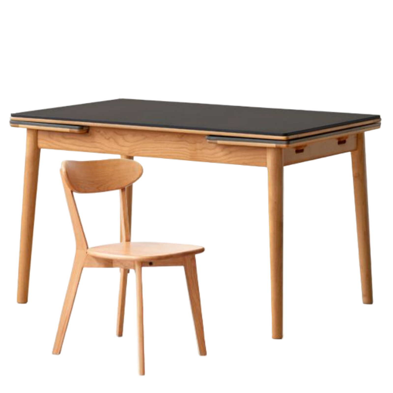 Cherry Solid Wood Extendable Slab Dining Table