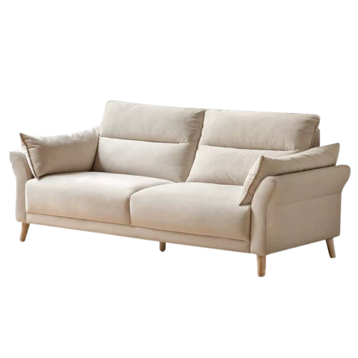 Modern High Back Fabric Sofa with Scratch Resistant Upholstery