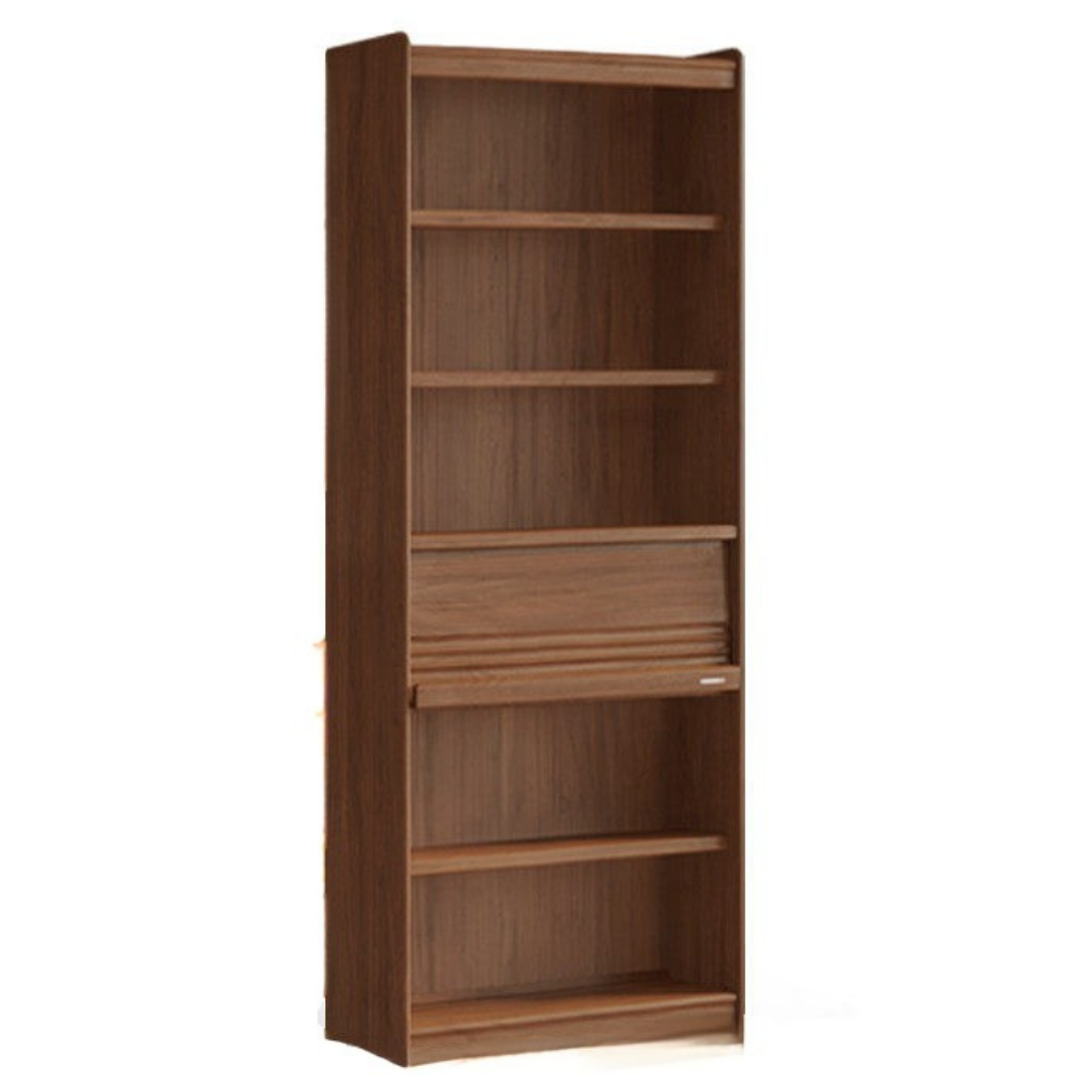 Black Walnut Solid Wood Combination Bookcase with Wall Storage and Floor Display