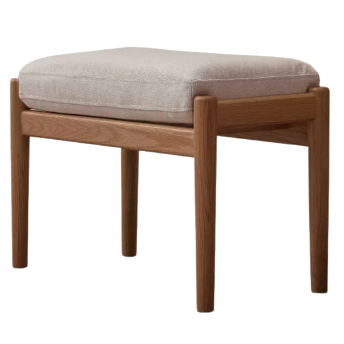 Oak Solid Wood Walnut Color Mid-Century Lounge Chair
