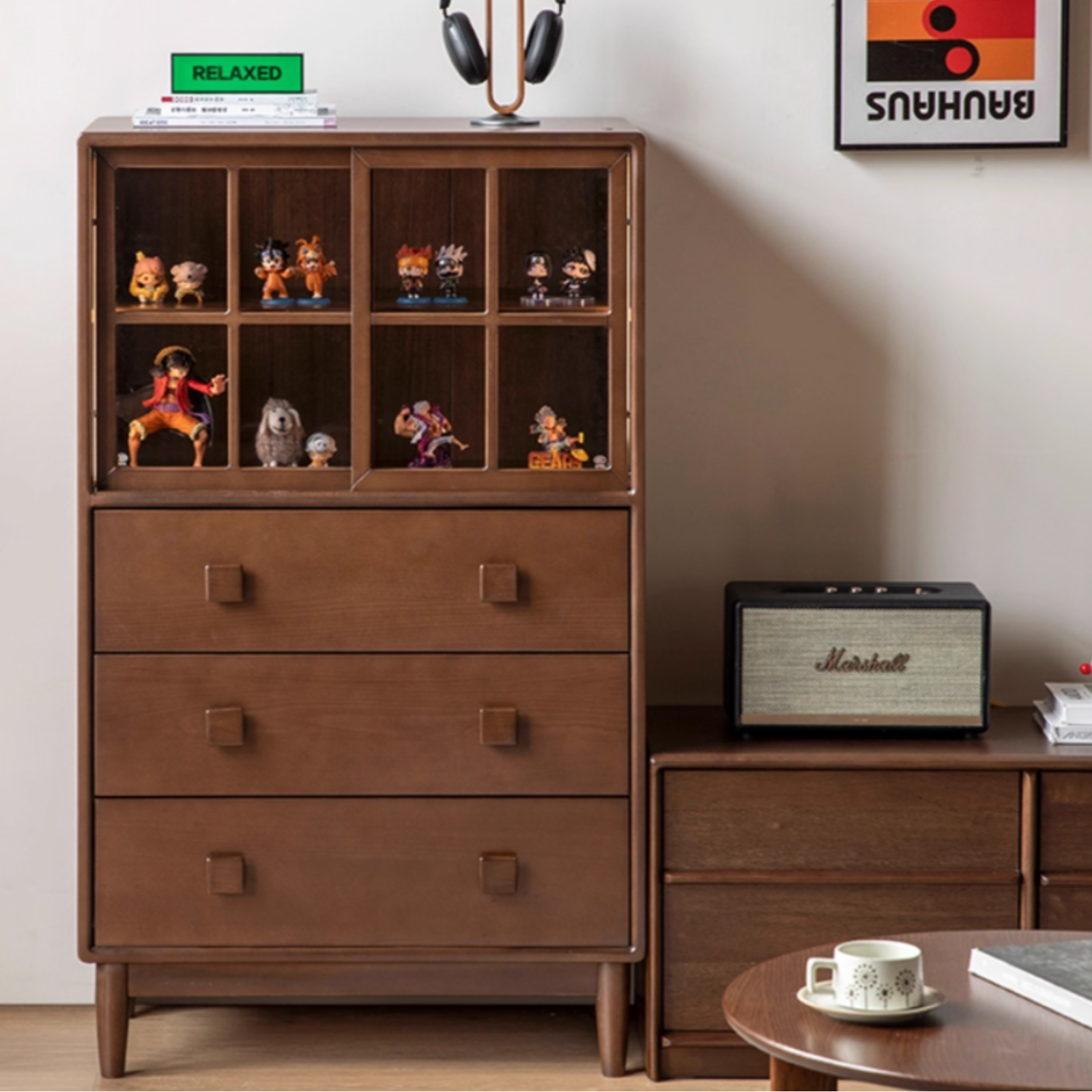 Beech Solid Wood Modern Side Cabinet