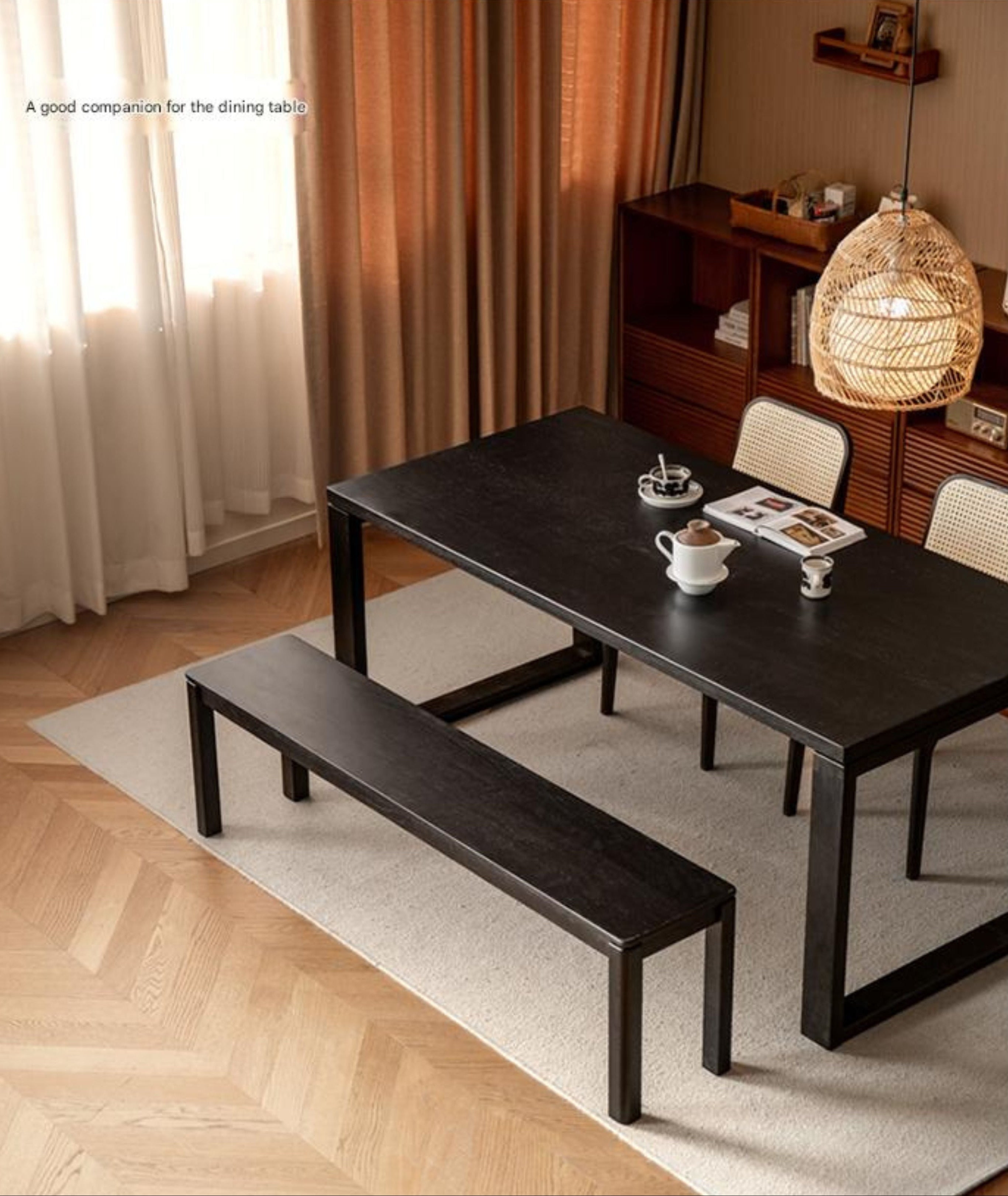 Oak Solid Wood American Modern Bench