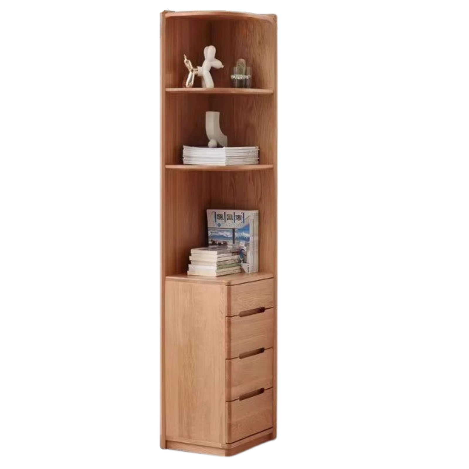 Oak Solid Wood Bookcase Free Combination Floor-to-ceiling Bookshelf