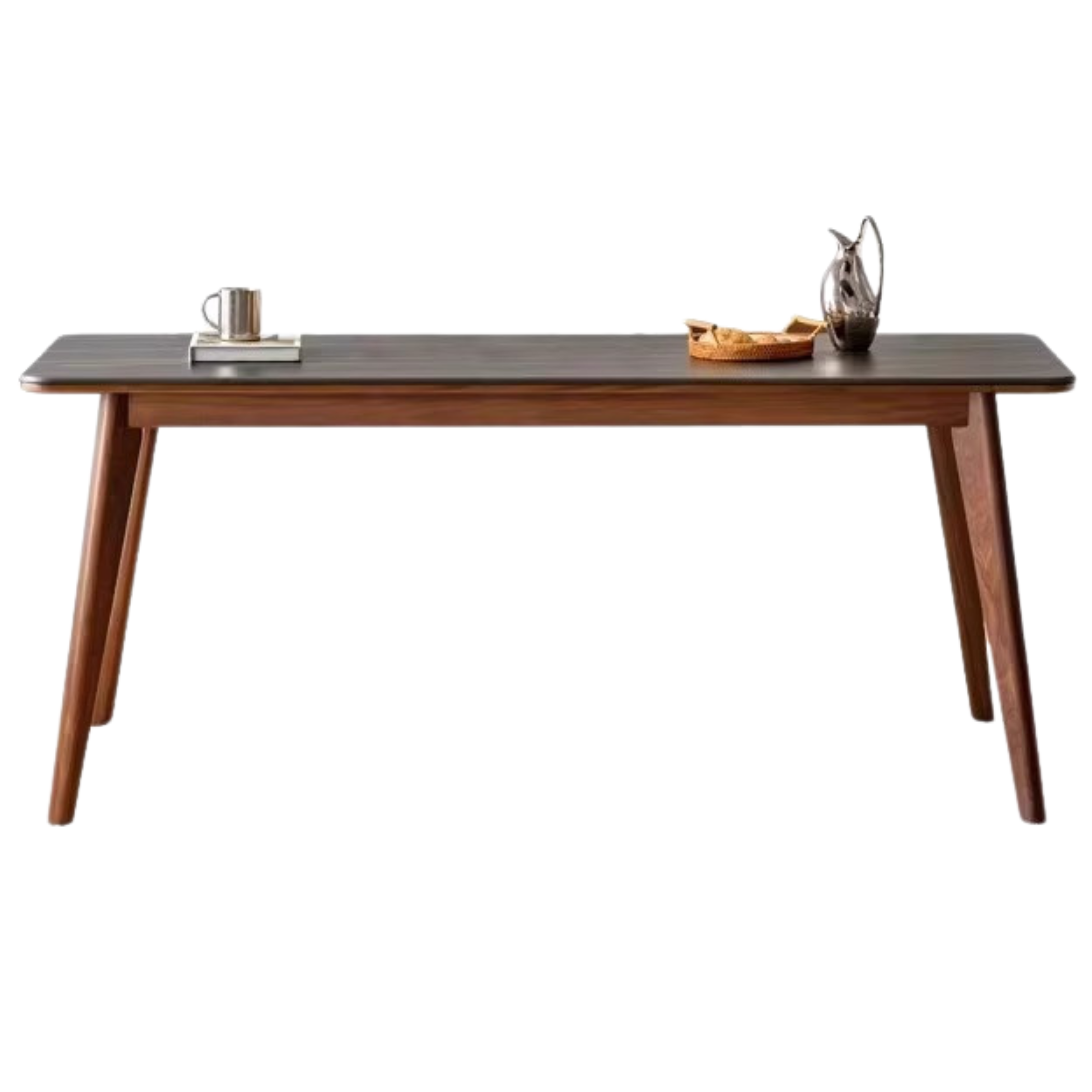 Black Walnut Solid Wood Rock Plate Dining Table