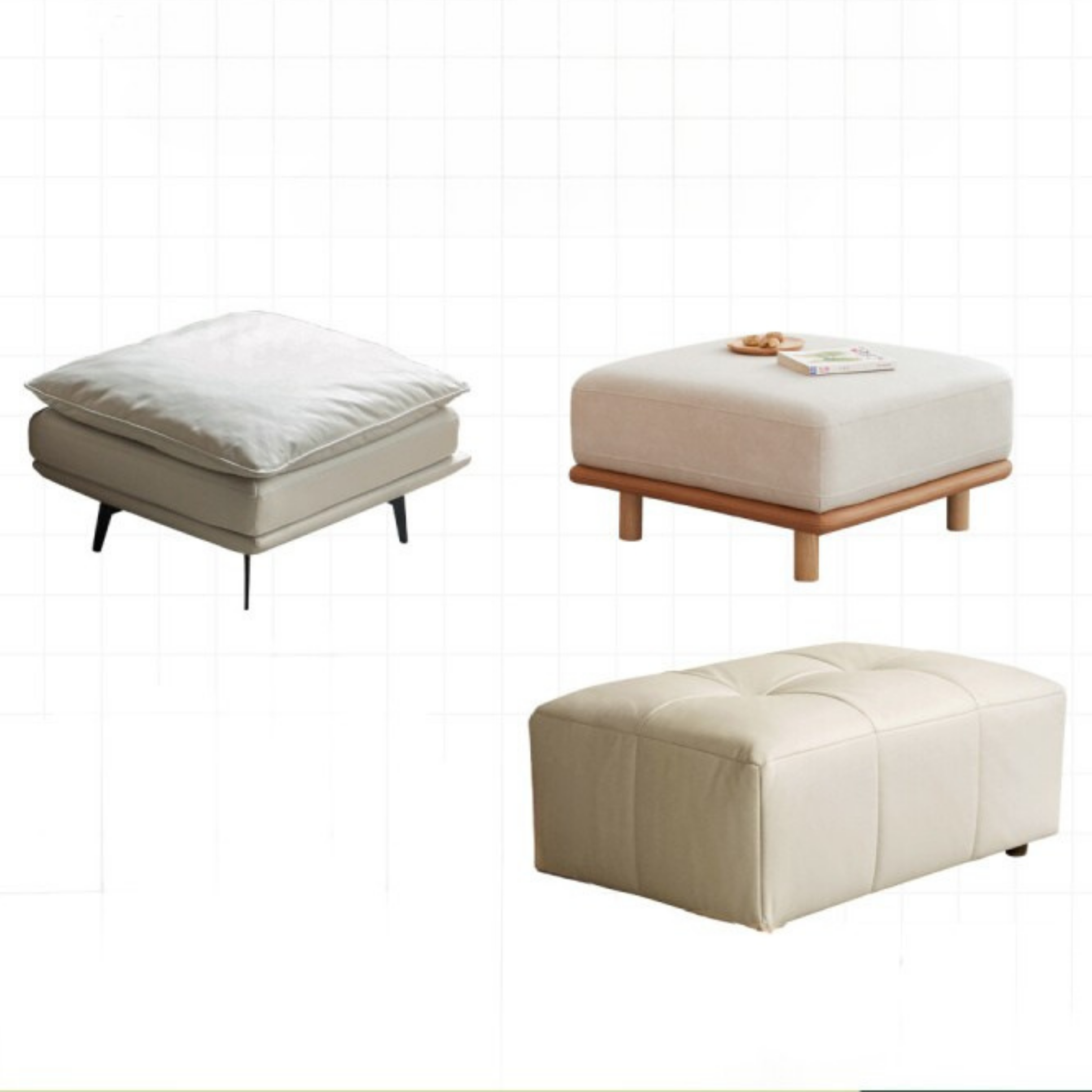 Fabric Soft Footstool Modern And Simple  Footrest