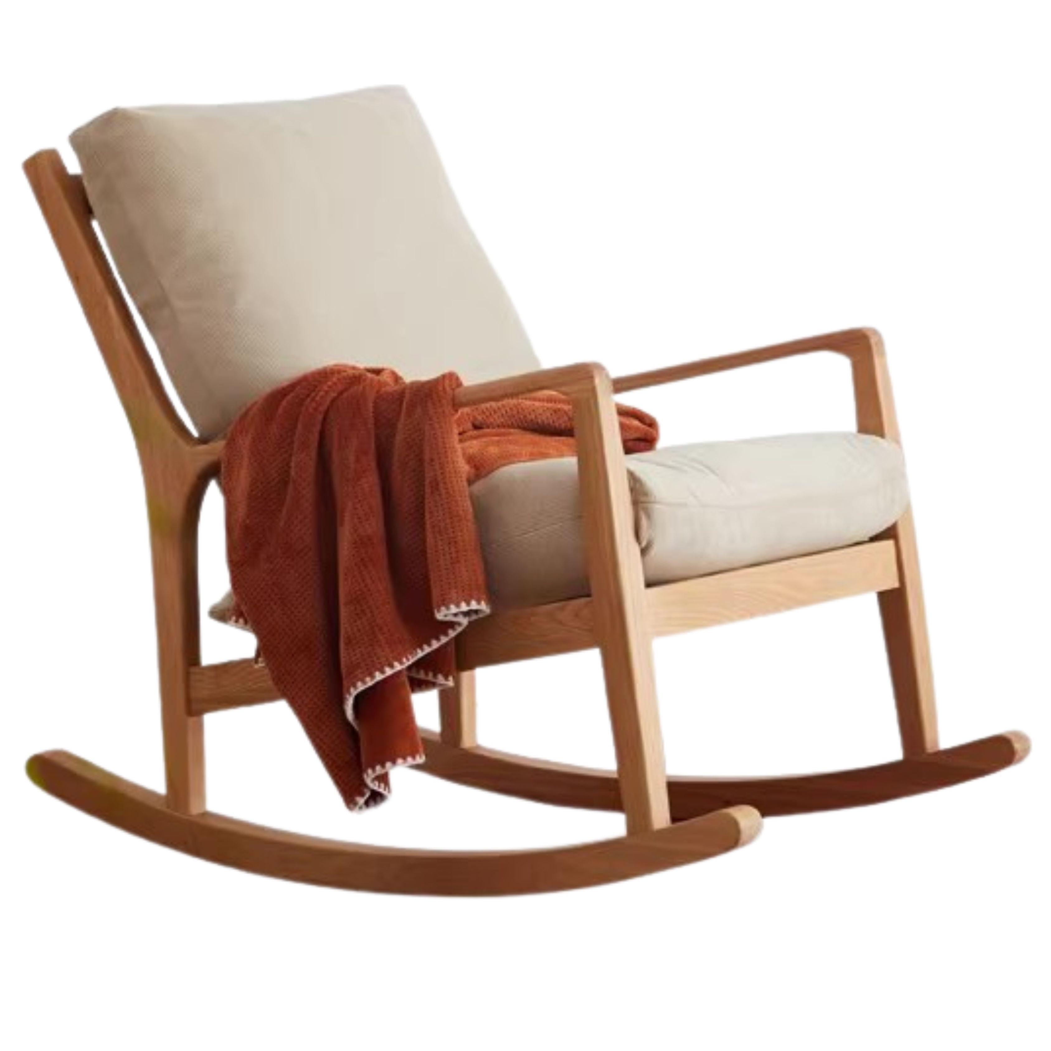 Oak Solid Wood Single Lazy Rocking Sofa Chair