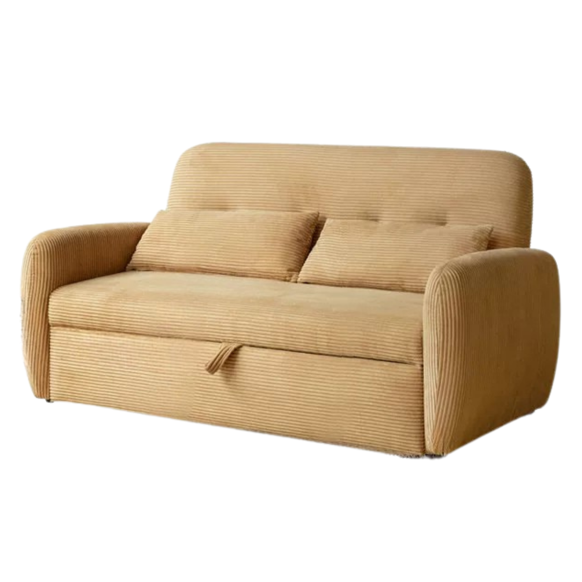 Corduroy Pull-Out Sleeper Loveseat with Storage