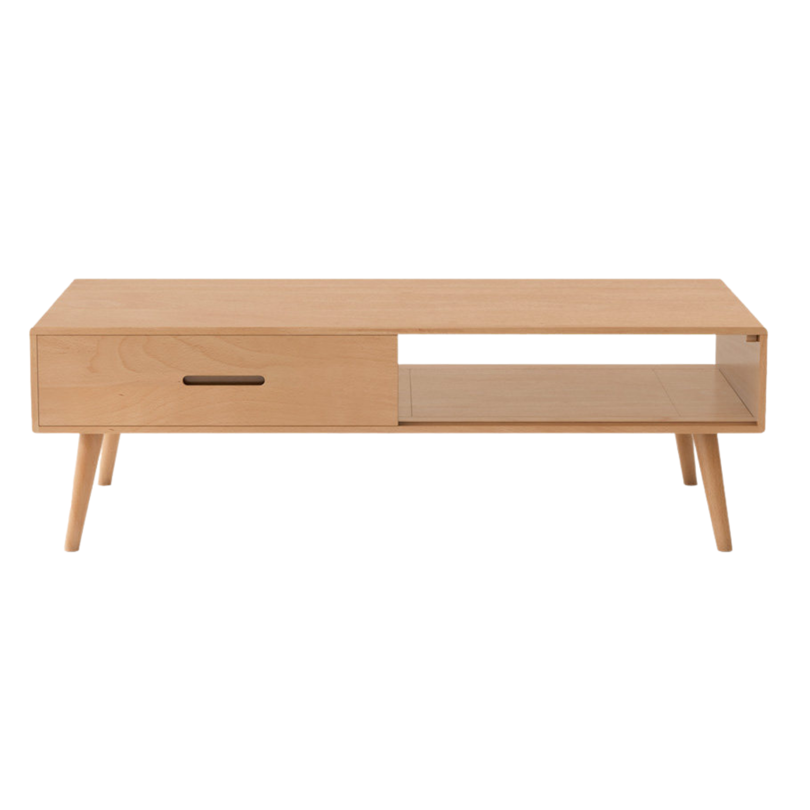 Oак, Beech Solid Wood, Solid Rubberwood Modern Coffee Table