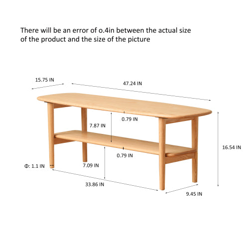 Oak Solid Wood Modern Coffee Table