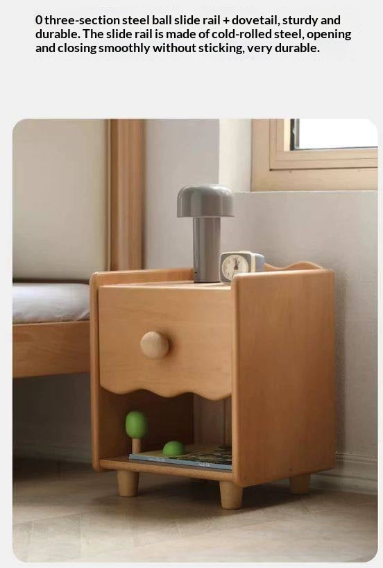 Beech Solid Wood Kids Nightstand